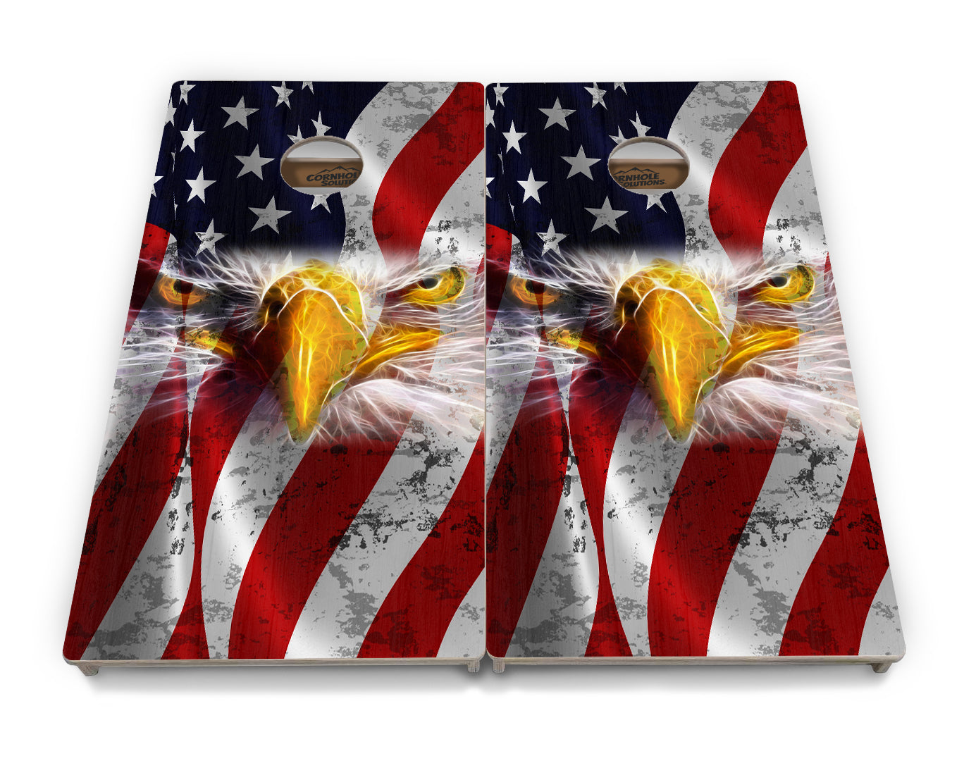 Regulation Cornhole Boards - Electric Eagle - 2' by 4' Regulation Cornhole Set - (3/4″) Baltic Birch +UV Direct Print +UV Clear Coat