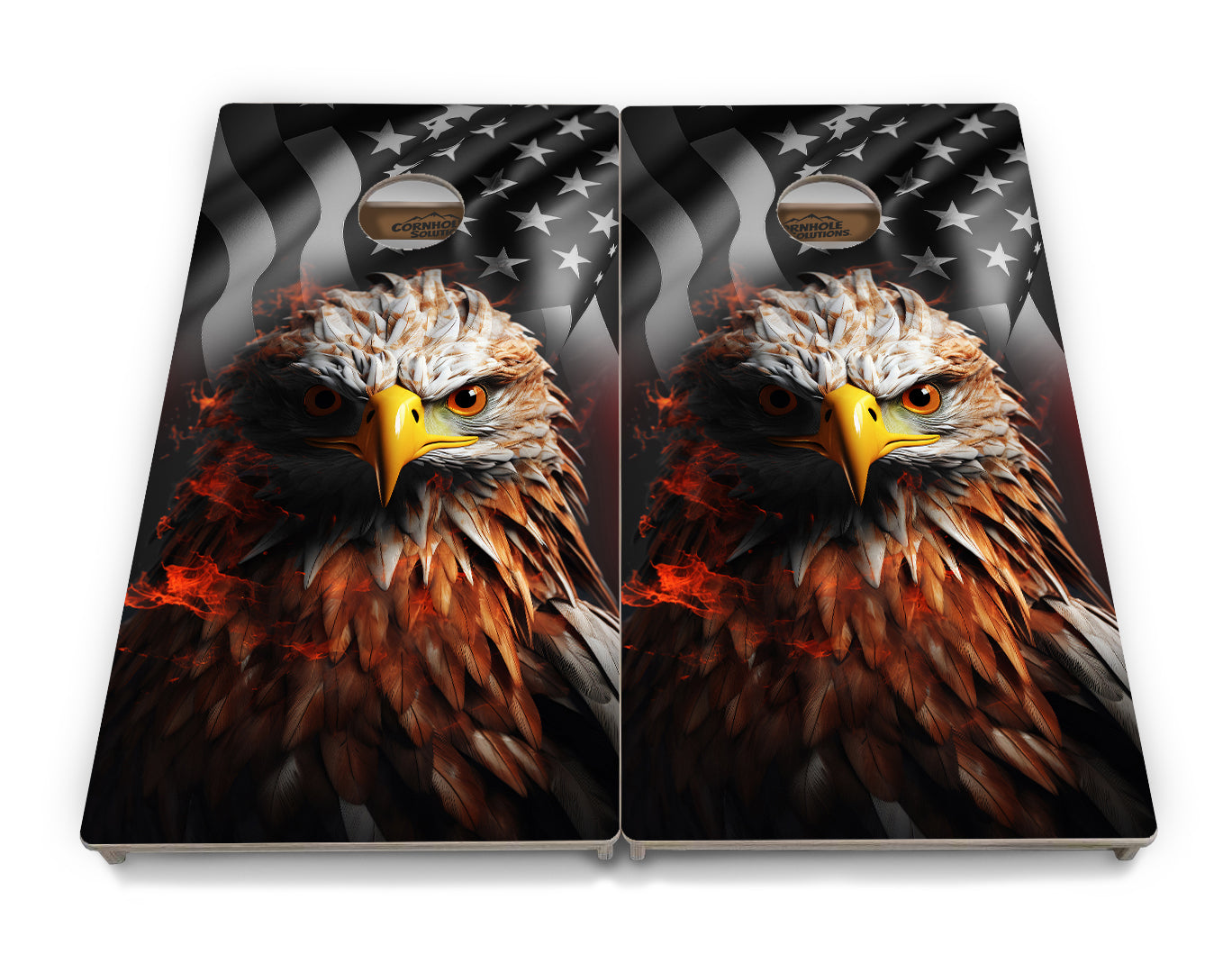 Regulation Cornhole Boards - Fire Eagle - 2'x4' Regulation Cornhole Set - 3/4″ Baltic Birch + UV Direct Print + UV Clear Coat