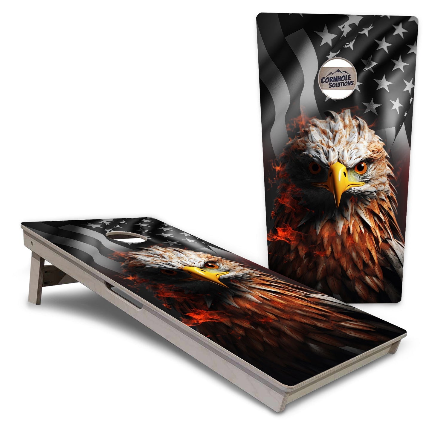 Regulation Cornhole Boards - Fire Eagle - 2'x4' Regulation Cornhole Set - 3/4″ Baltic Birch + UV Direct Print + UV Clear Coat