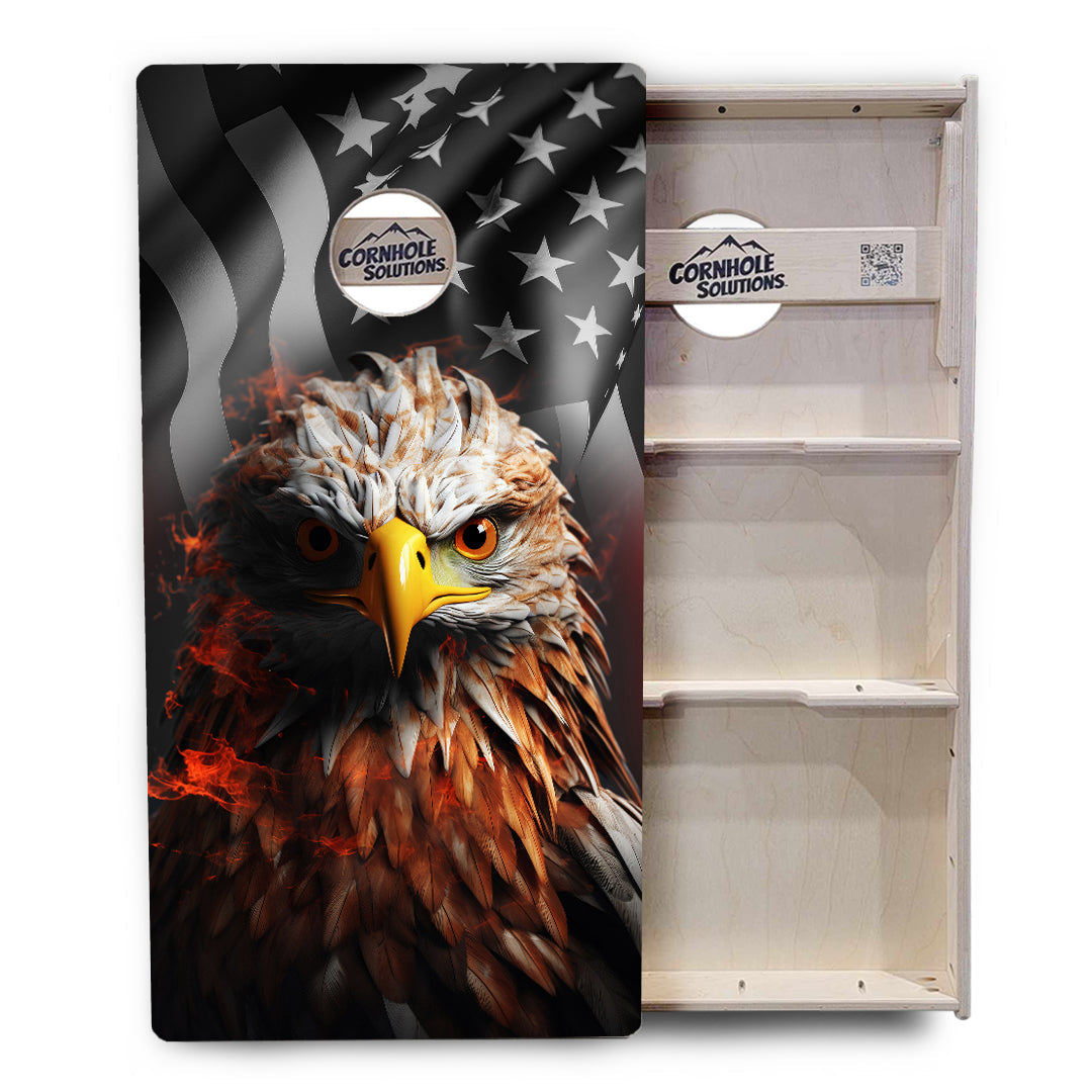 Regulation Cornhole Boards - Fire Eagle - 2'x4' Regulation Cornhole Set - 3/4″ Baltic Birch + UV Direct Print + UV Clear Coat