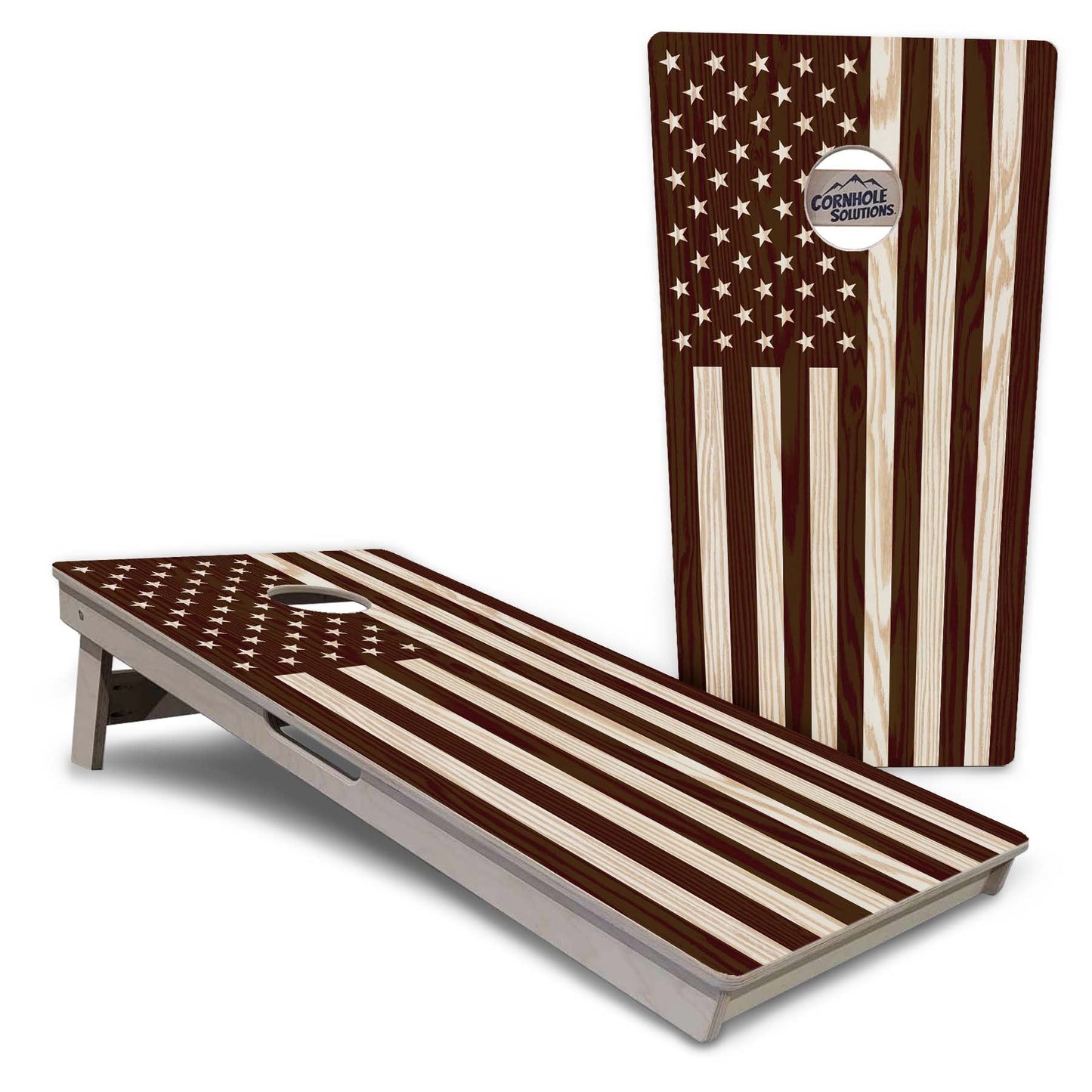 Regulation Cornhole Boards - Wood Eagle & Flag Design Options - 2'x4' Regulation Cornhole Set - 3/4″ Baltic Birch + UV Direct Print + UV Clear Coat