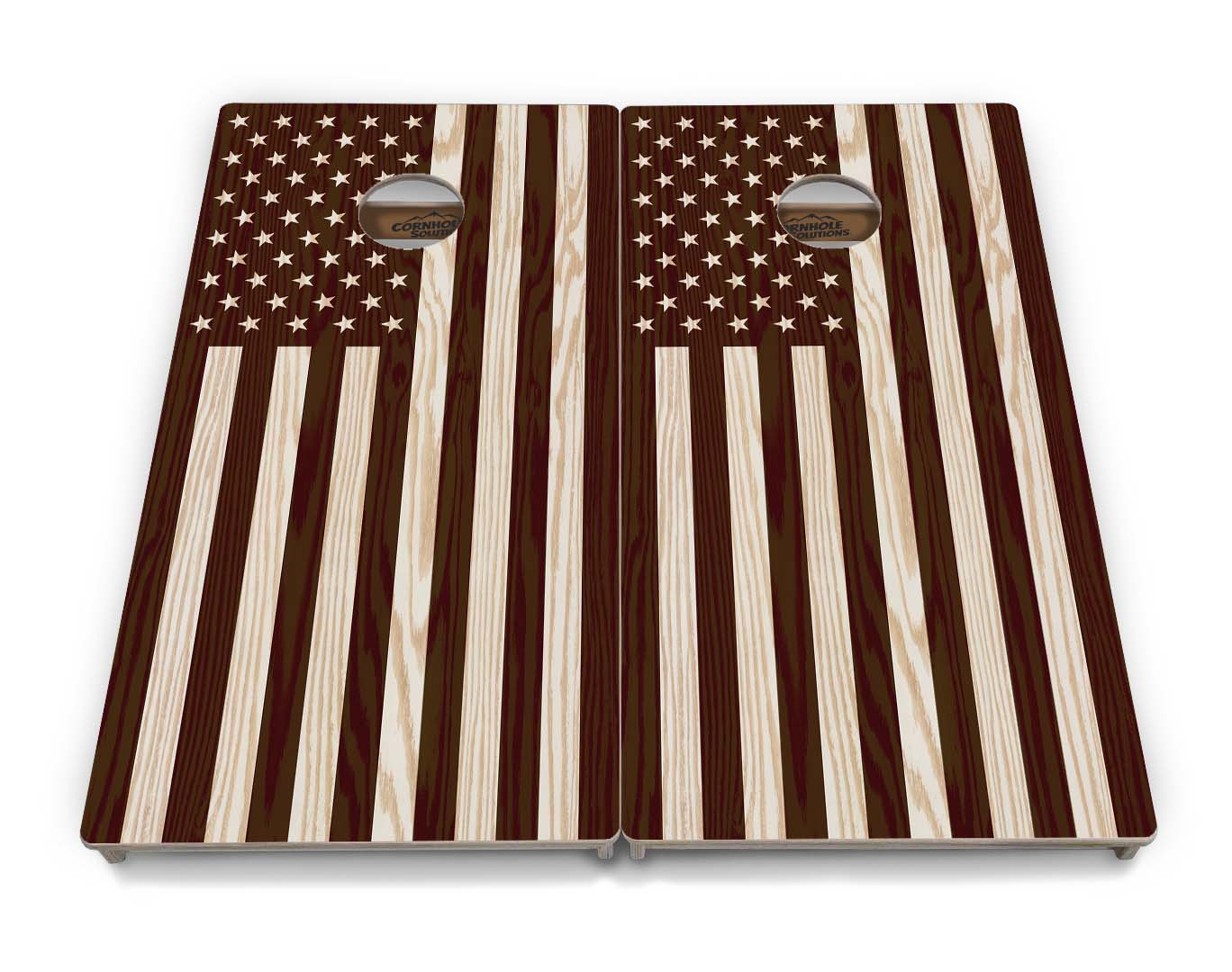 Regulation Cornhole Boards - Wood Eagle & Flag Design Options - 2'x4' Regulation Cornhole Set - 3/4″ Baltic Birch + UV Direct Print + UV Clear Coat