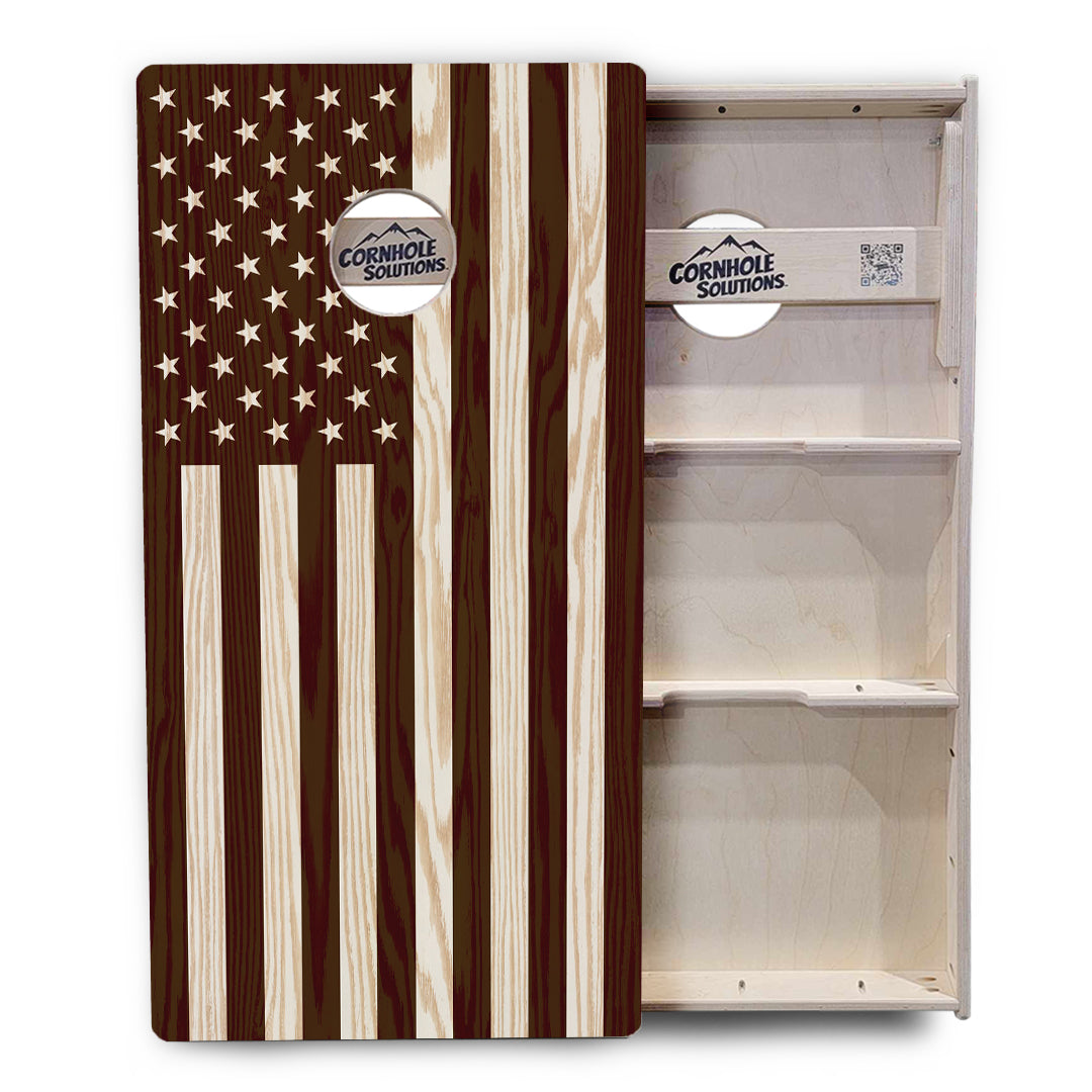 Regulation Cornhole Boards - Wood Eagle & Flag Design Options - 2'x4' Regulation Cornhole Set - 3/4″ Baltic Birch + UV Direct Print + UV Clear Coat