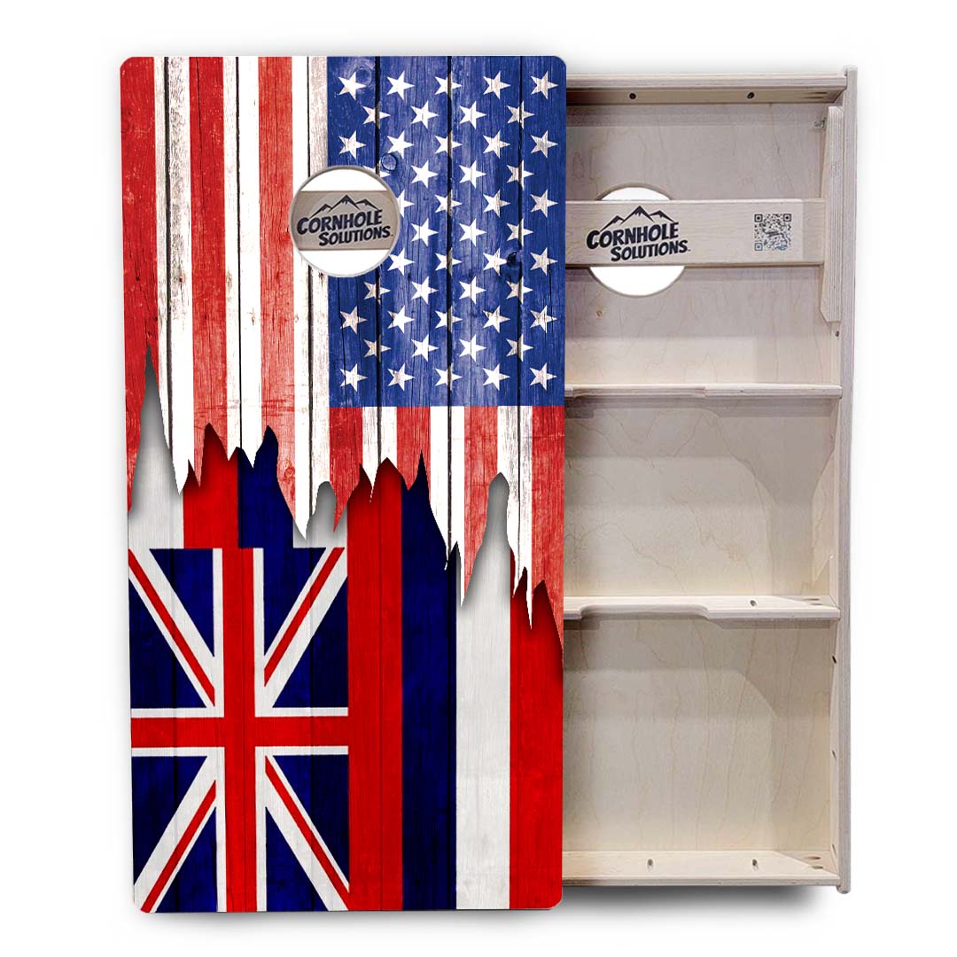 Regulation Cornhole Boards - State Flag Designs Hawaii to Maryland - 2'x4' Regulation Cornhole Set - 3/4″ Baltic Birch + UV Direct Print + UV Clear Coat