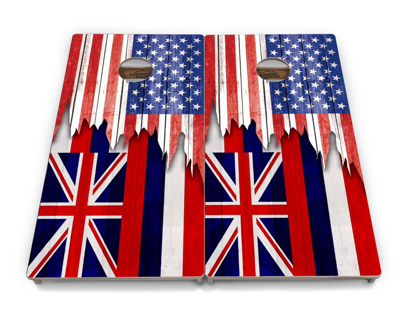 Regulation Cornhole Boards - State Flag Designs Hawaii to Maryland - 2'x4' Regulation Cornhole Set - 3/4″ Baltic Birch + UV Direct Print + UV Clear Coat