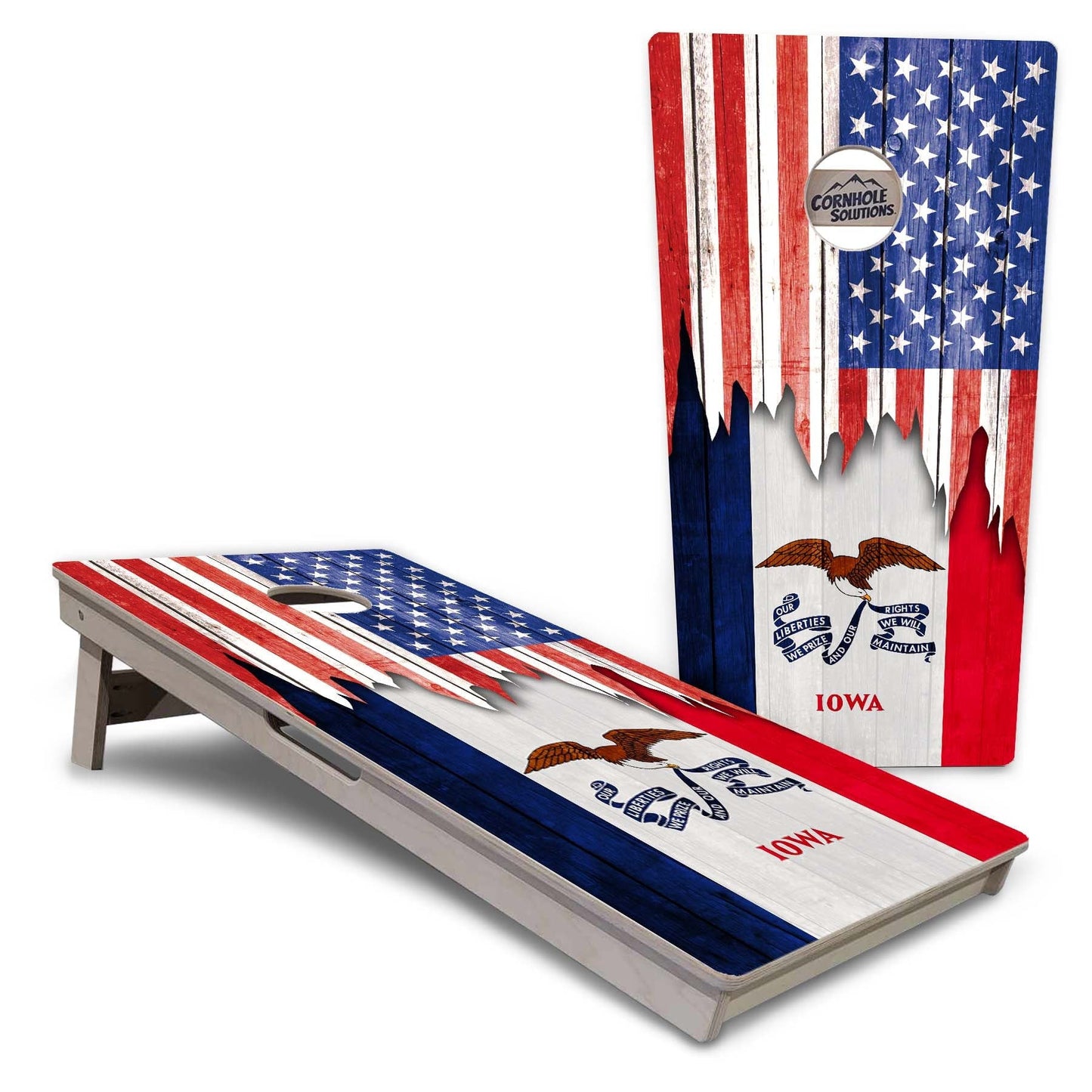 Regulation Cornhole Boards - State Flag Designs Hawaii to Maryland - 2'x4' Regulation Cornhole Set - 3/4″ Baltic Birch + UV Direct Print + UV Clear Coat