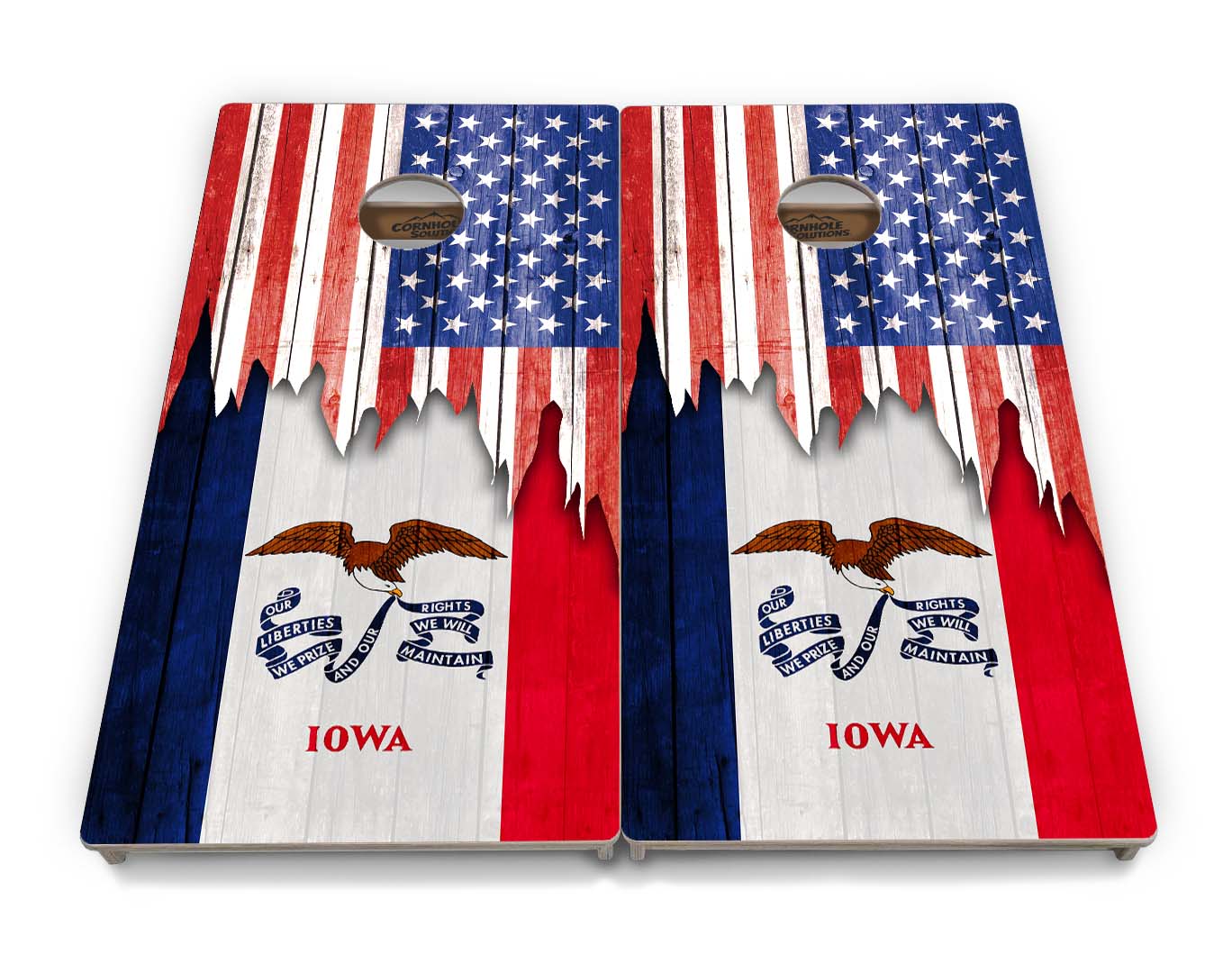 Regulation Cornhole Boards - State Flag Designs Hawaii to Maryland - 2'x4' Regulation Cornhole Set - 3/4″ Baltic Birch + UV Direct Print + UV Clear Coat