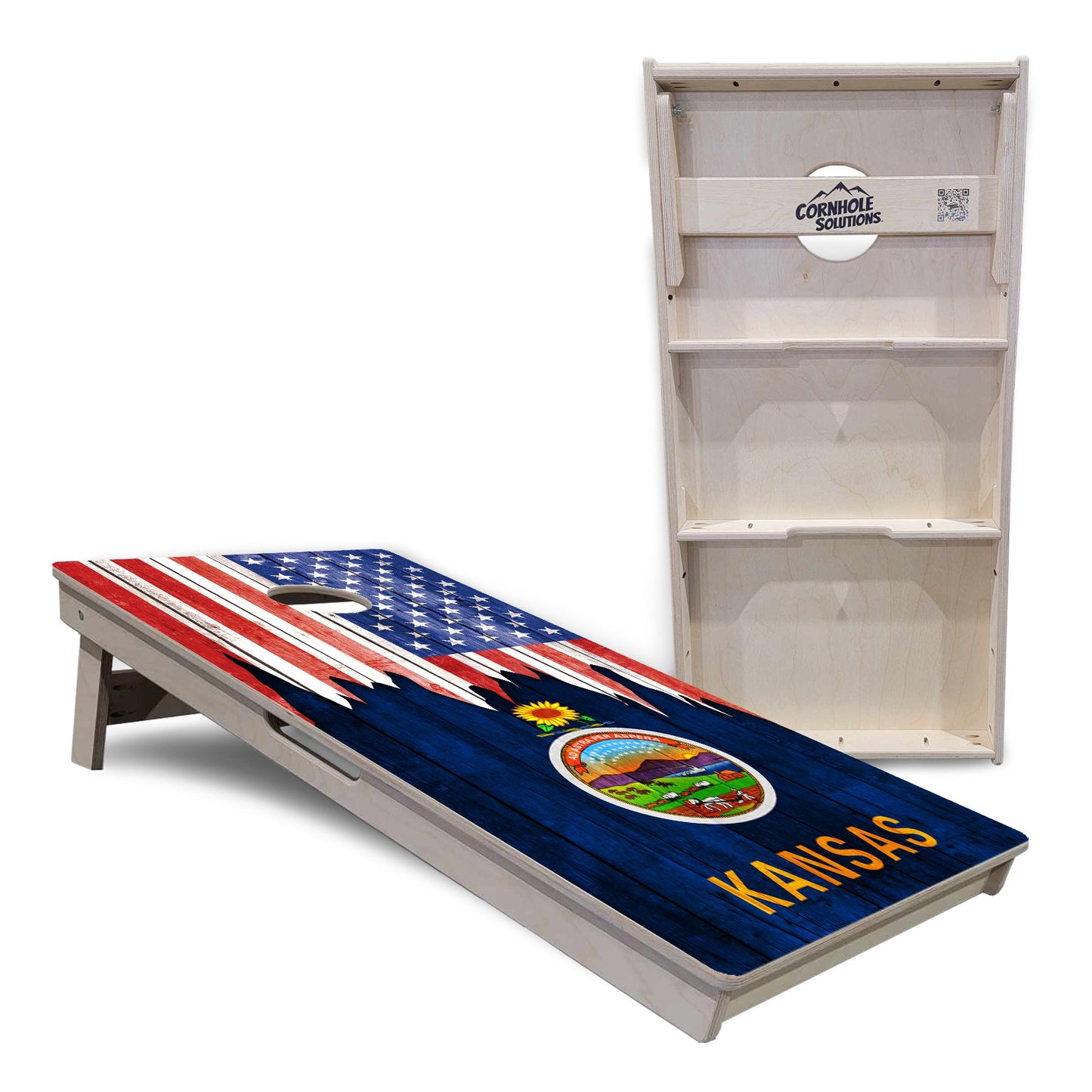 Regulation Cornhole Boards - State Flag Designs Hawaii to Maryland - 2'x4' Regulation Cornhole Set - 3/4″ Baltic Birch + UV Direct Print + UV Clear Coat