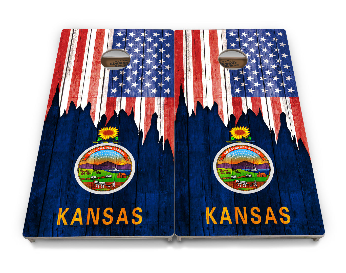 Regulation Cornhole Boards - State Flag Designs Hawaii to Maryland - 2'x4' Regulation Cornhole Set - 3/4″ Baltic Birch + UV Direct Print + UV Clear Coat