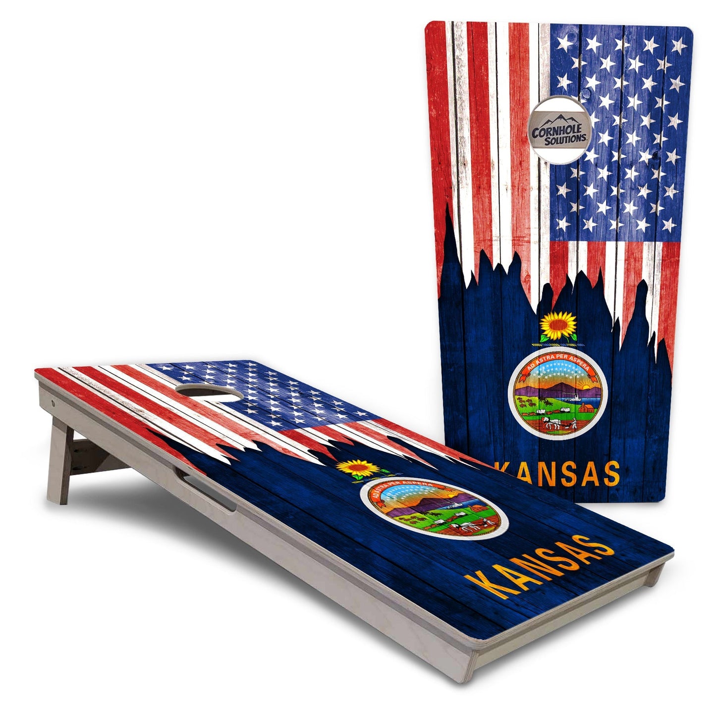 Regulation Cornhole Boards - State Flag Designs Hawaii to Maryland - 2'x4' Regulation Cornhole Set - 3/4″ Baltic Birch + UV Direct Print + UV Clear Coat