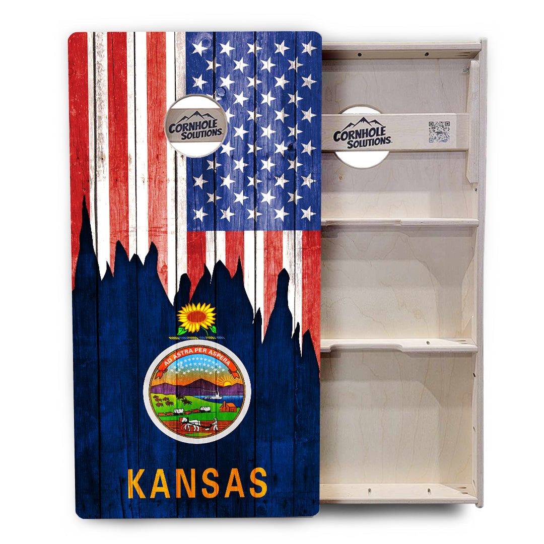 Regulation Cornhole Boards - State Flag Designs Hawaii to Maryland - 2'x4' Regulation Cornhole Set - 3/4″ Baltic Birch + UV Direct Print + UV Clear Coat
