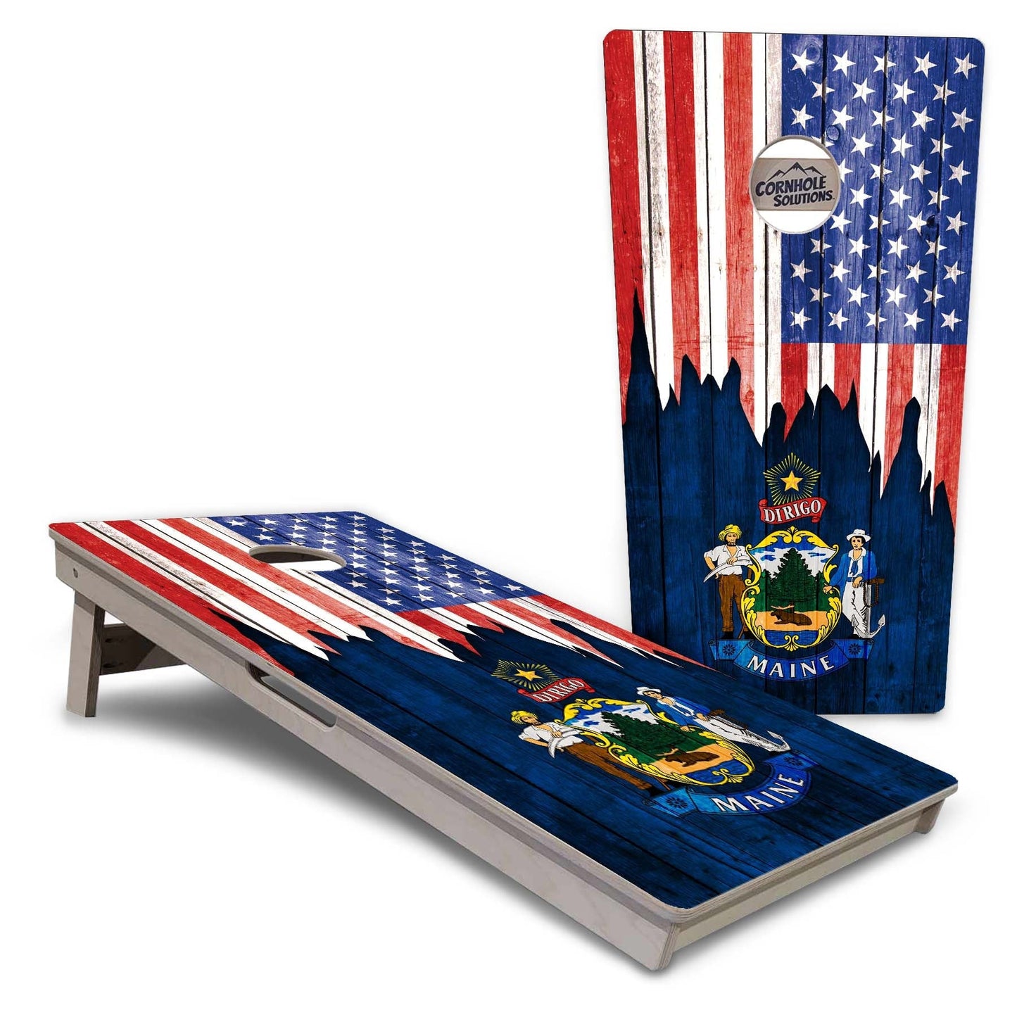 Regulation Cornhole Boards - State Flag Designs Hawaii to Maryland - 2'x4' Regulation Cornhole Set - 3/4″ Baltic Birch + UV Direct Print + UV Clear Coat