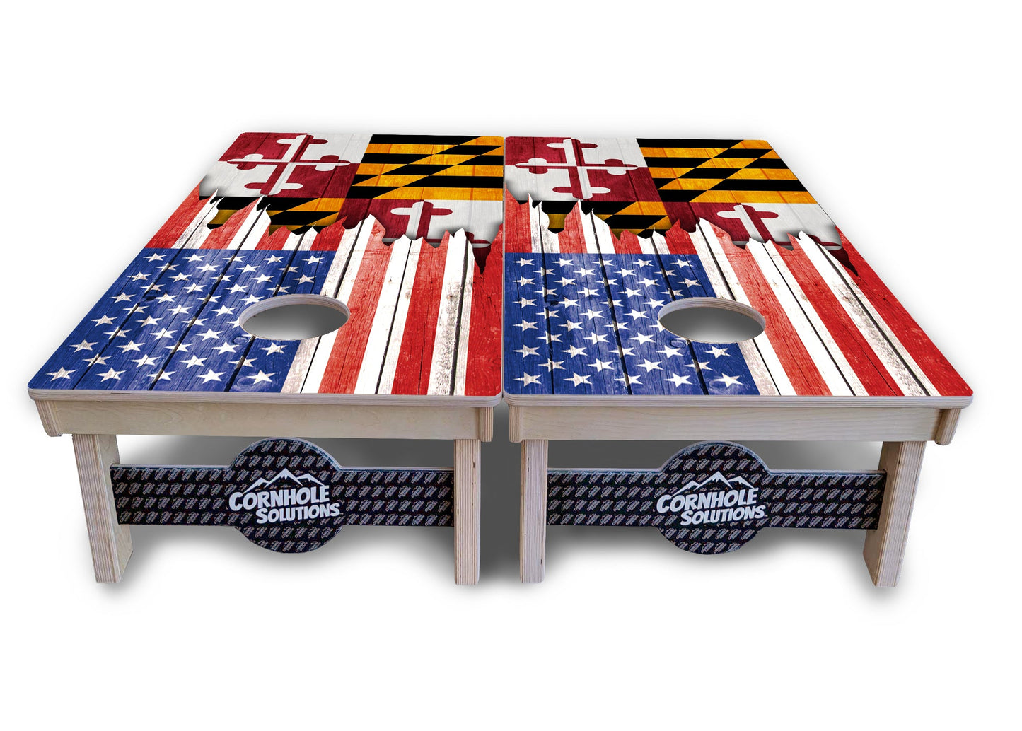 Regulation Cornhole Boards - State Flag Designs Hawaii to Maryland - 2'x4' Regulation Cornhole Set - 3/4″ Baltic Birch + UV Direct Print + UV Clear Coat