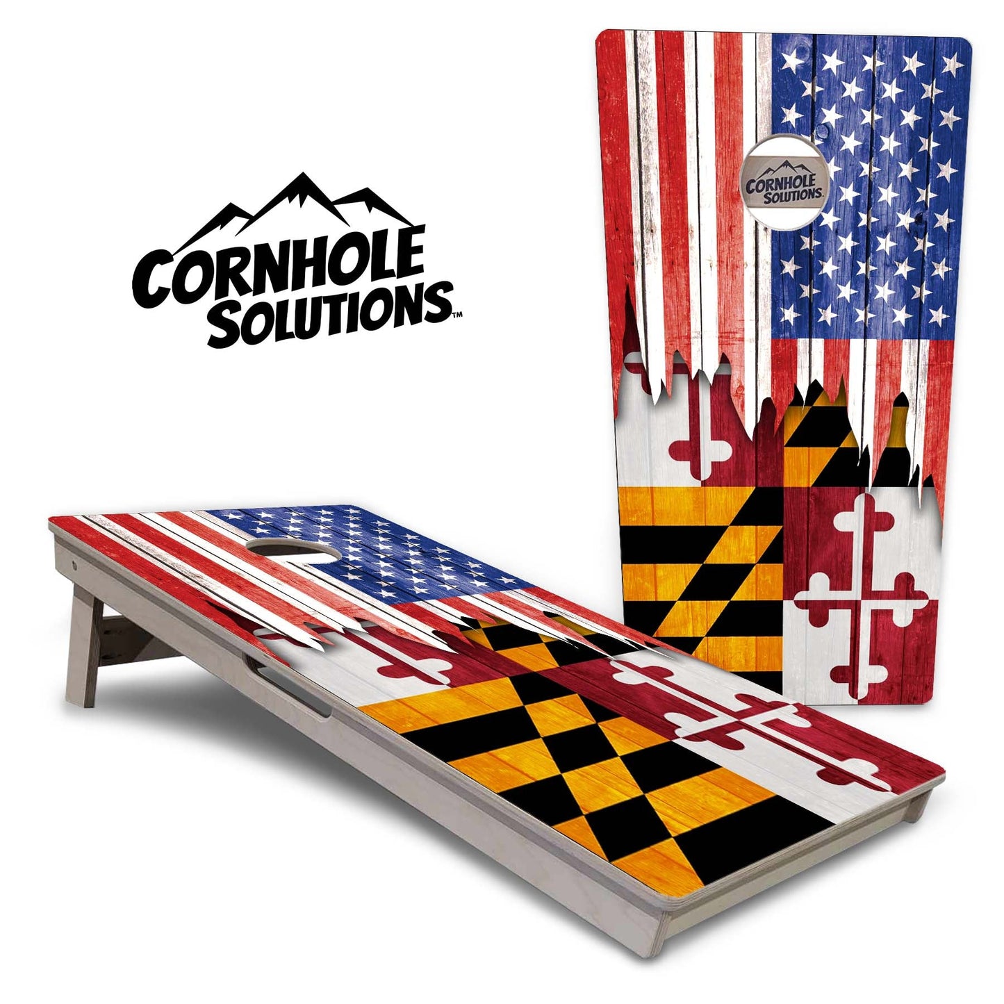 Regulation Cornhole Boards - State Flag Designs Hawaii to Maryland - 2'x4' Regulation Cornhole Set - 3/4″ Baltic Birch + UV Direct Print + UV Clear Coat