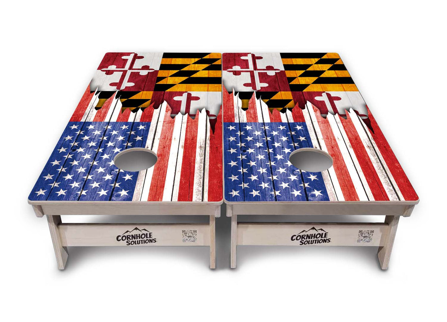 Regulation Cornhole Boards - State Flag Designs Hawaii to Maryland - 2'x4' Regulation Cornhole Set - 3/4″ Baltic Birch + UV Direct Print + UV Clear Coat
