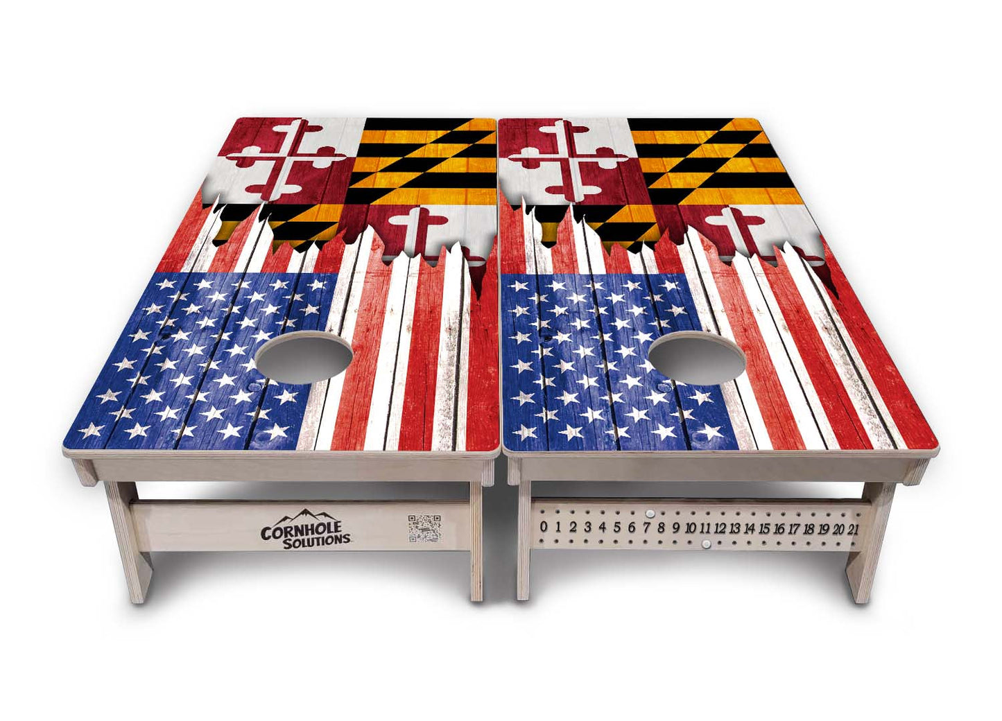 Regulation Cornhole Boards - State Flag Designs Hawaii to Maryland - 2'x4' Regulation Cornhole Set - 3/4″ Baltic Birch + UV Direct Print + UV Clear Coat