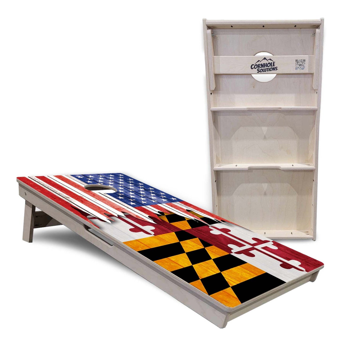 Regulation Cornhole Boards - State Flag Designs Hawaii to Maryland - 2'x4' Regulation Cornhole Set - 3/4″ Baltic Birch + UV Direct Print + UV Clear Coat