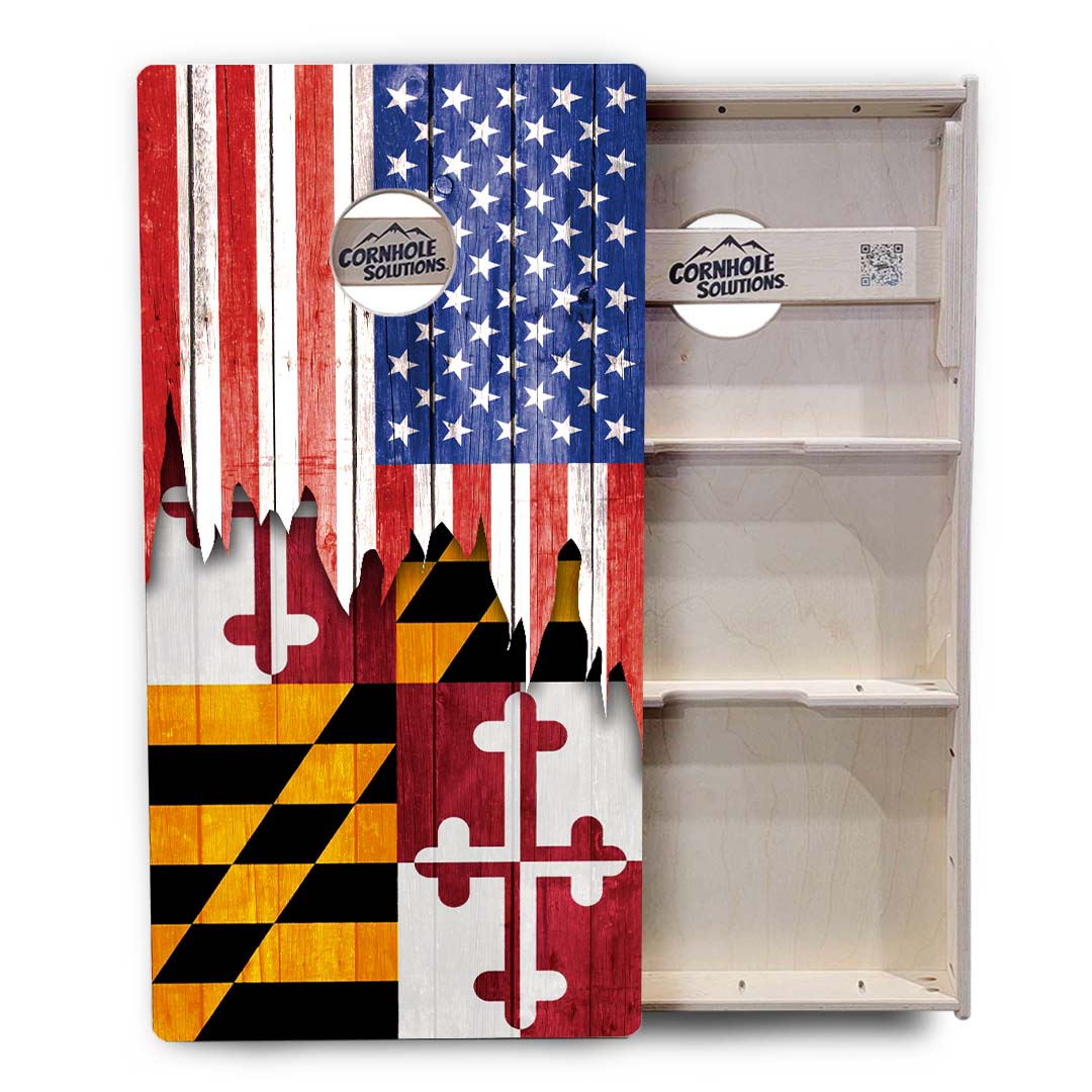 Regulation Cornhole Boards - State Flag Designs Hawaii to Maryland - 2'x4' Regulation Cornhole Set - 3/4″ Baltic Birch + UV Direct Print + UV Clear Coat
