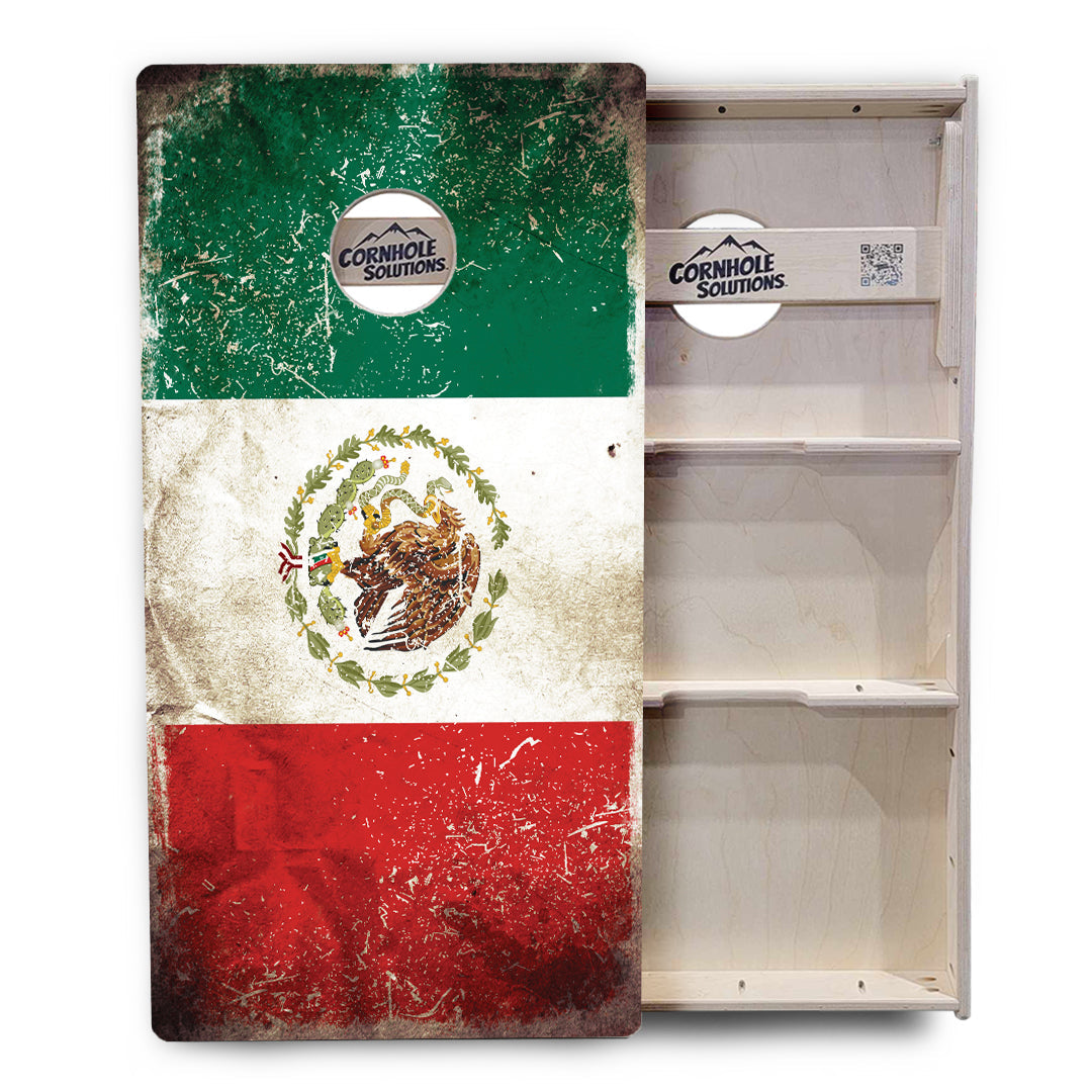 Regulations Cornhole Boards - Rustic Texas & Mexican Flag Design Options - 2'x4' Regulation Cornhole Set - 3/4″ Baltic Birch + UV Direct Print + UV Clear Coat