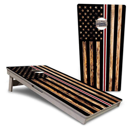 Regulation Cornhole Boards - Nurse Thin Line Flag - 2'x4' Regulation Cornhole Set - 3/4″ Baltic Birch - UV Direct Print + UV Clear Coat