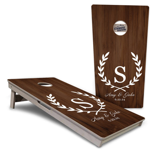 Regulation Wedding Cornhole Set - Open Laurel 2'x4' Regulation Cornhole Set - 3/4" Baltic Birch +UV Direct Print +UV Clear Coat