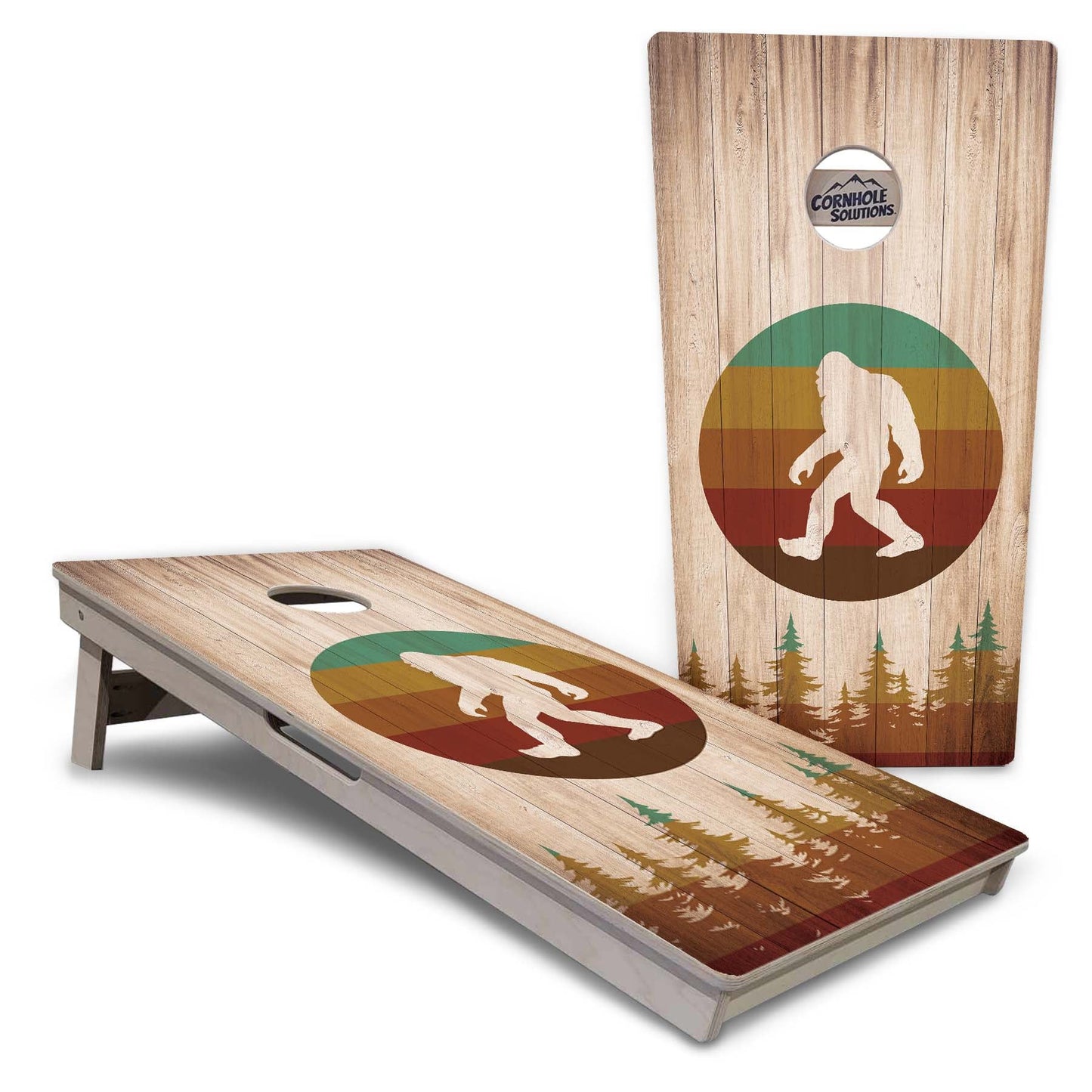 Regulation Conrhole Boards - Bigfoot Circle - 2'x4' Regulation Cornhole Set - 3/4″ Baltic Birch - UV Direct Print + UV Clear Coat