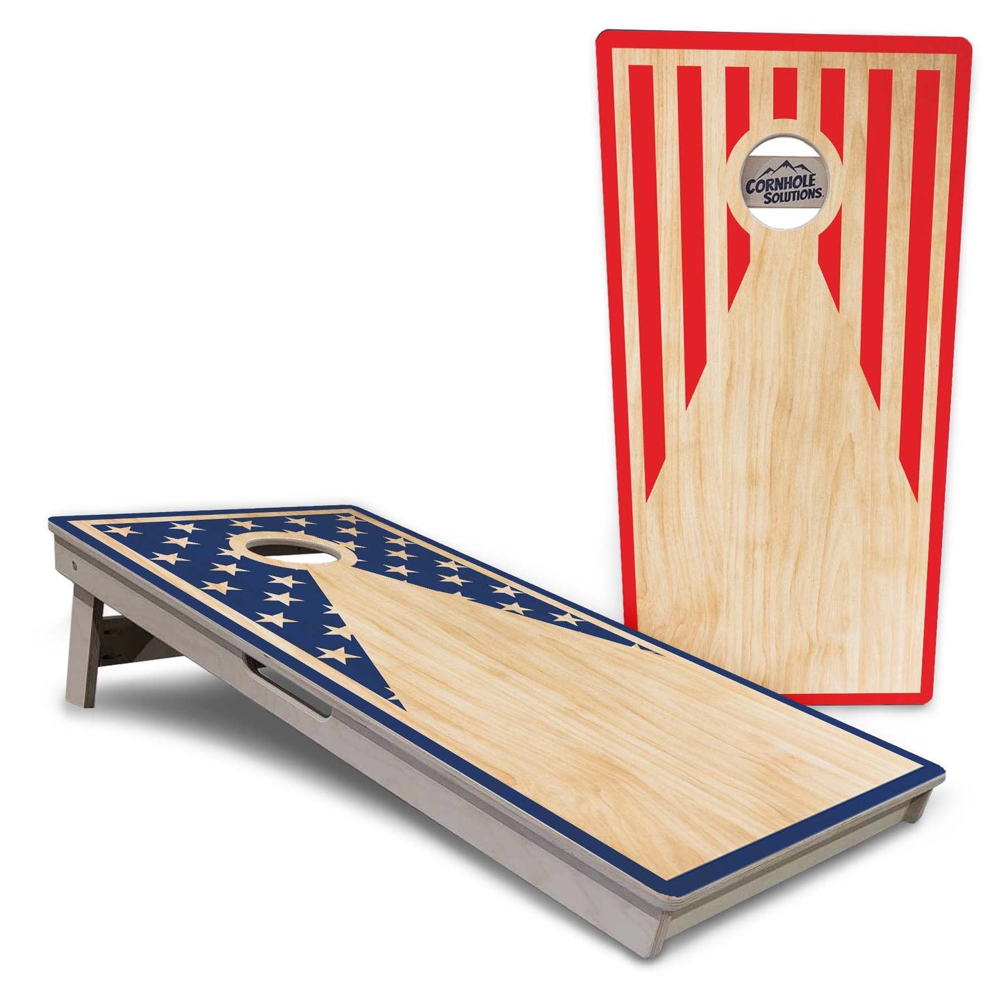 Regulation Cornhole Boards - Stars & Stripes Keyhole - 2'x4' Regulation Cornhole Set - 3/4″ Baltic Birch + UV Direct Print + UV Clear Coat