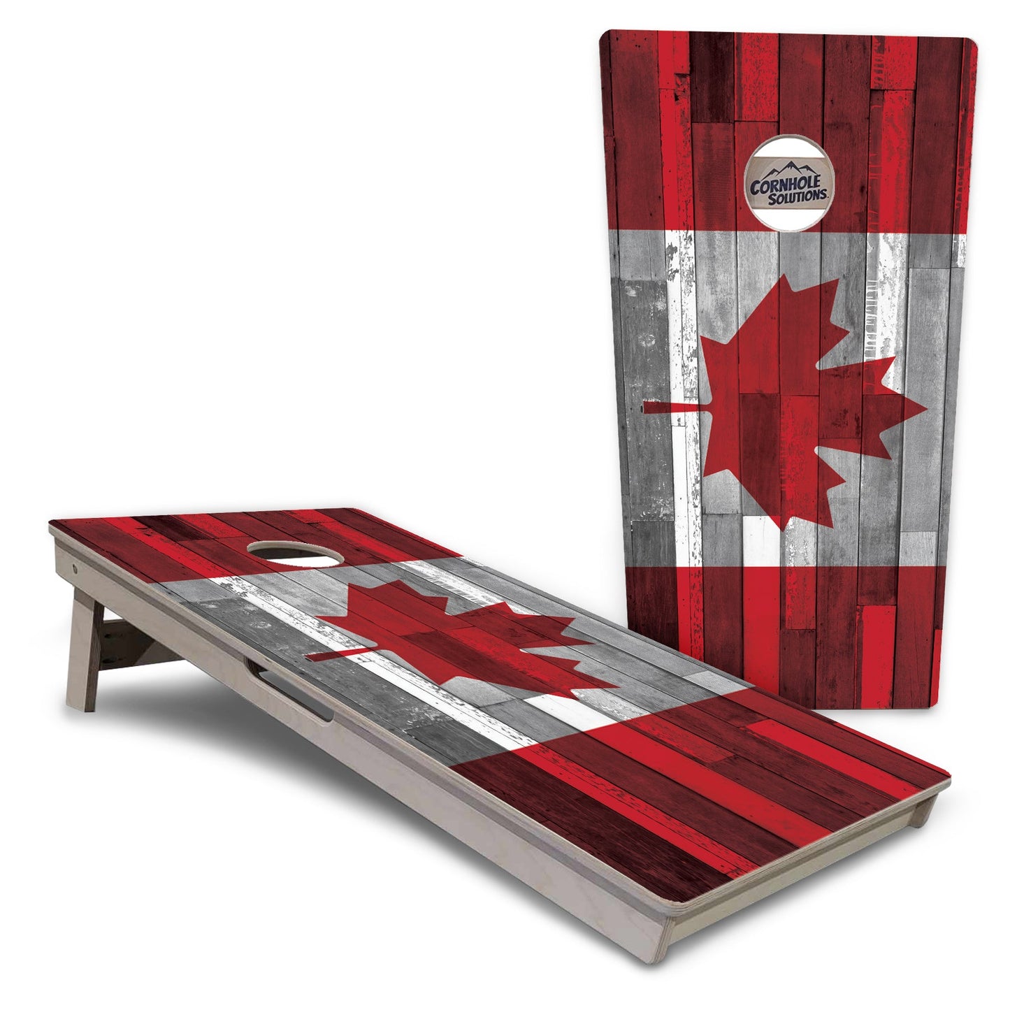 Regulation Cornhole Boards - USA / Canada / Union Jack Plank Flag Design Options - 2'x4' Regulation Cornhole Set - 3/4″ Baltic Birch + UV Direct Print + UV Clear Coat