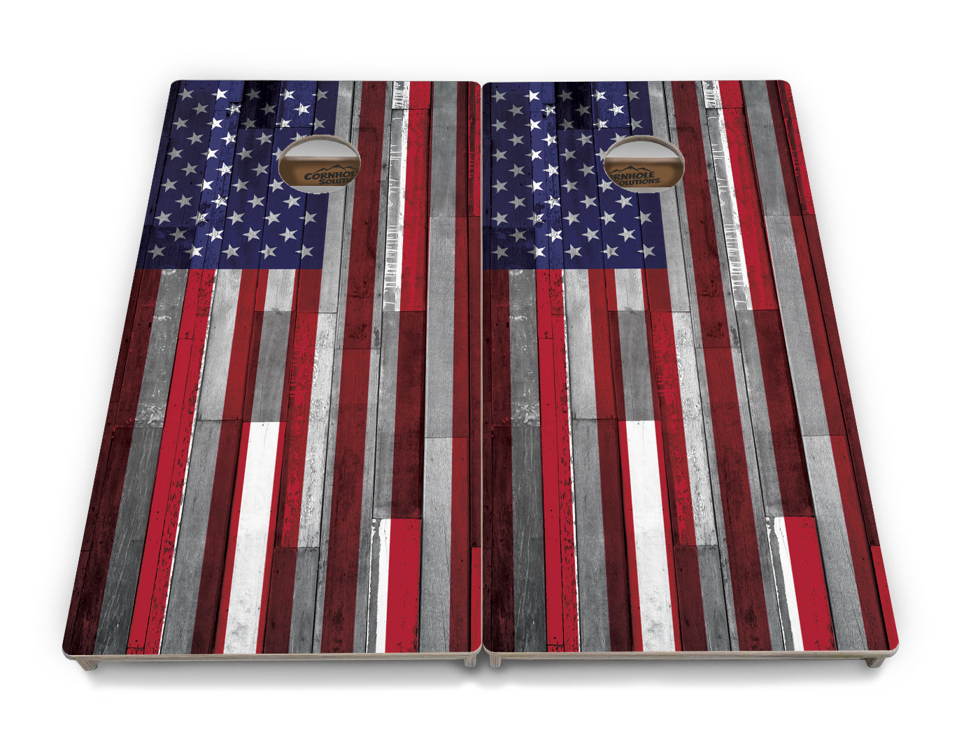 Regulation Cornhole Boards - USA / Canada / Union Jack Plank Flag Design Options - 2'x4' Regulation Cornhole Set - 3/4″ Baltic Birch + UV Direct Print + UV Clear Coat