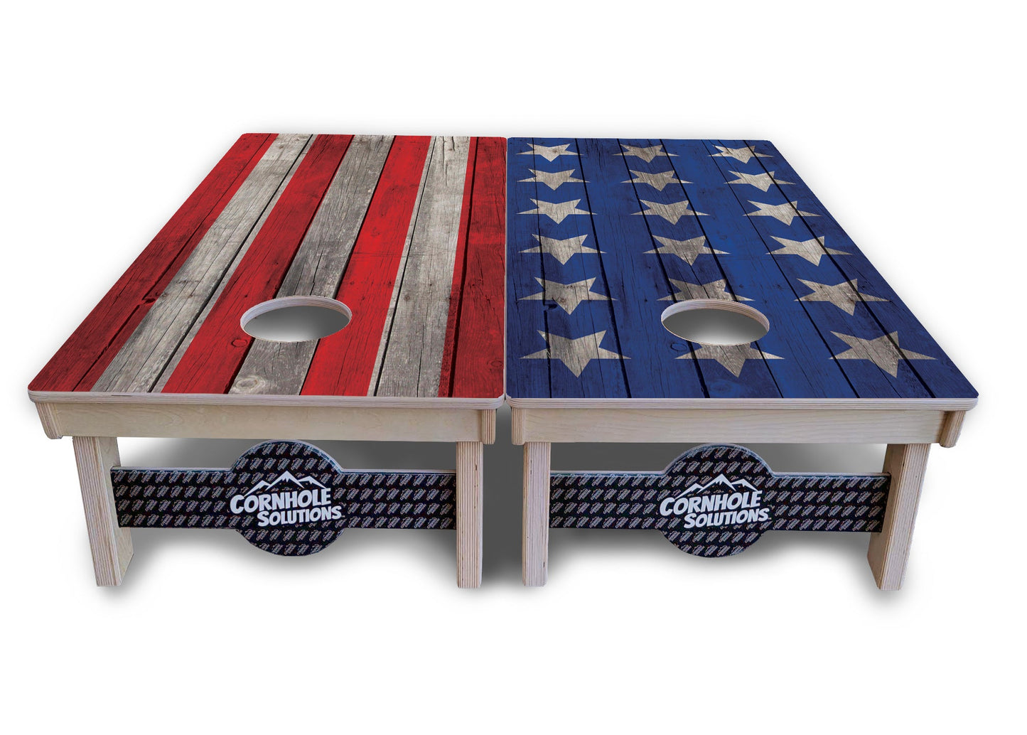 Regulation Cornhole Boards - Large Stars & Stripes Design Options - 2'x4' Regulation Cornhole Set - 3/4″ Baltic Birch + UV Direct Print + UV Clear Coat