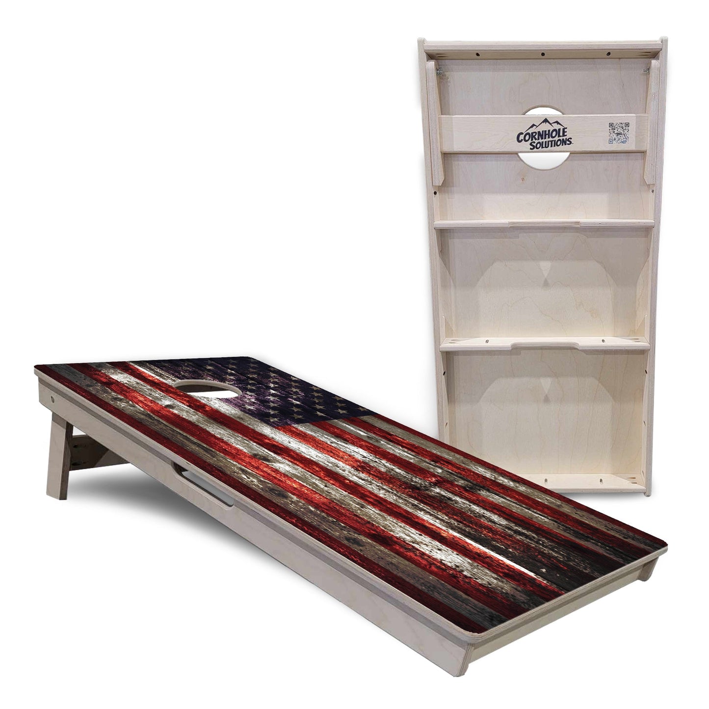 Regulation Cornhole Boards - Rustic Flag - 2'x4' Regulation Cornhole Set - 3/4″ Baltic Birch + UV Direct Print + UV Clear Coat