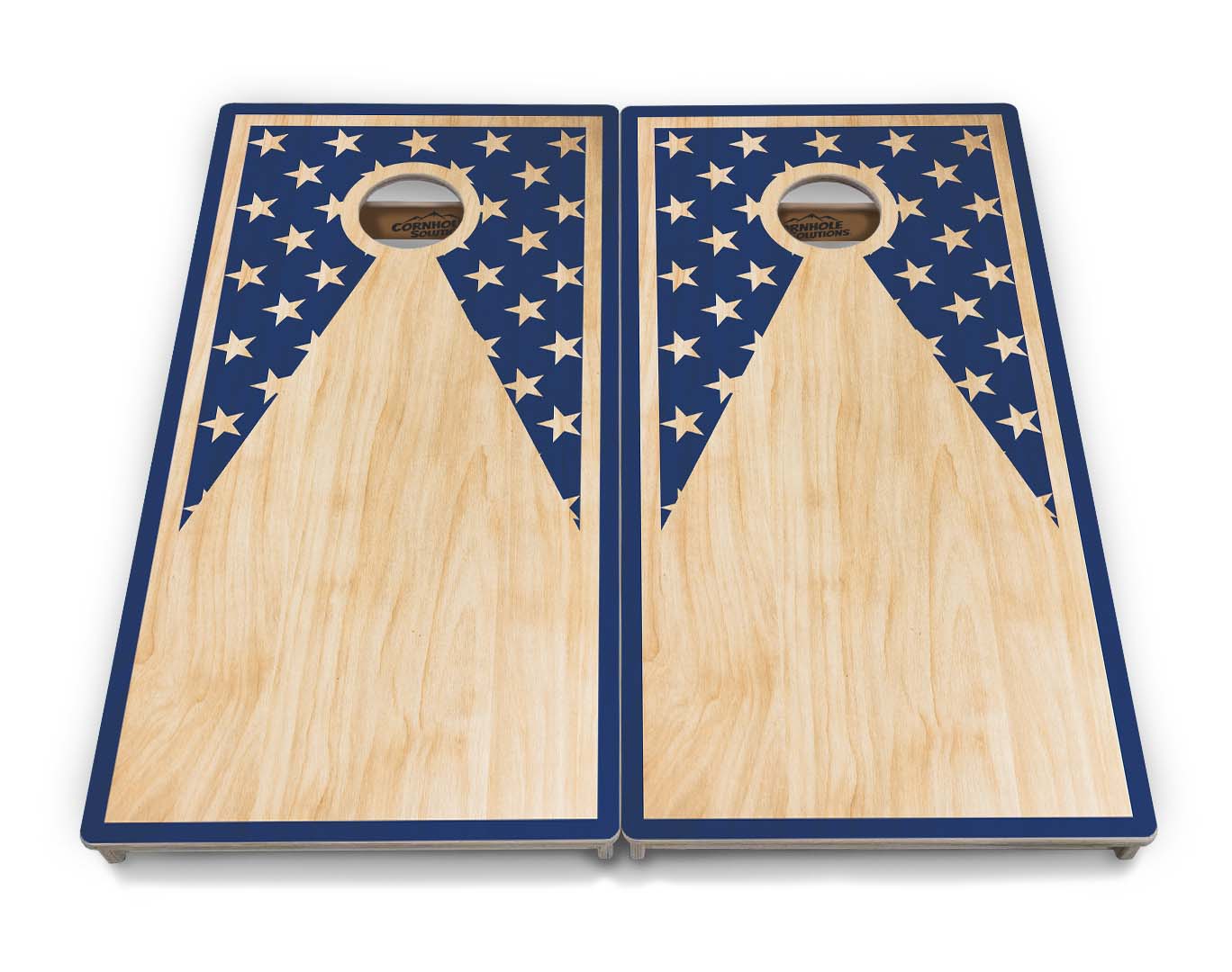 Regulation Cornhole Boards - Stars & Stripes Keyhole - 2'x4' Regulation Cornhole Set - 3/4″ Baltic Birch + UV Direct Print + UV Clear Coat