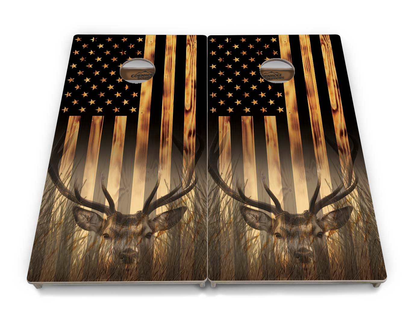 Regulation Cornhole Boards - Hidden Deer & Fish Design Options - 2'x4' Regulation Cornhole Set - 3/4″ Baltic Birch + UV Direct Print + UV Clear Coat