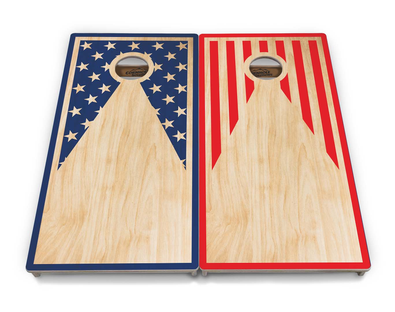 Regulation Cornhole Boards - Stars & Stripes Keyhole - 2'x4' Regulation Cornhole Set - 3/4″ Baltic Birch + UV Direct Print + UV Clear Coat