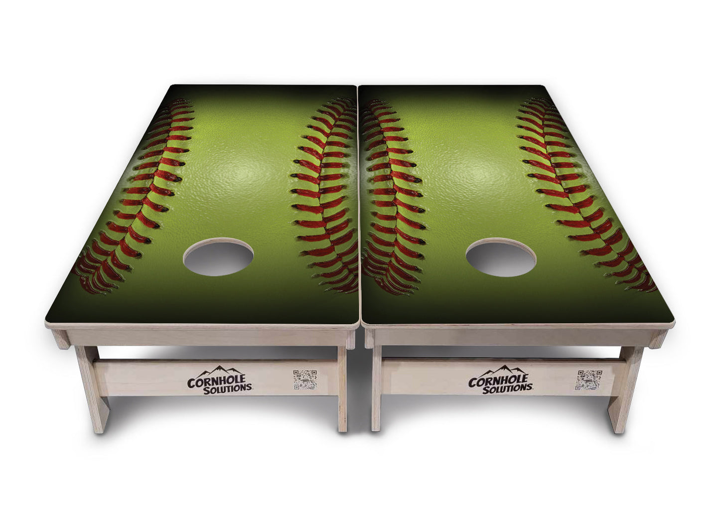 Regulation Cornhole Boards - Fire Softball & Softball Design Options - 2'x4' Regulation Cornhole Set - 3/4″ Baltic Birch + UV Direct Print + UV Clear Coat