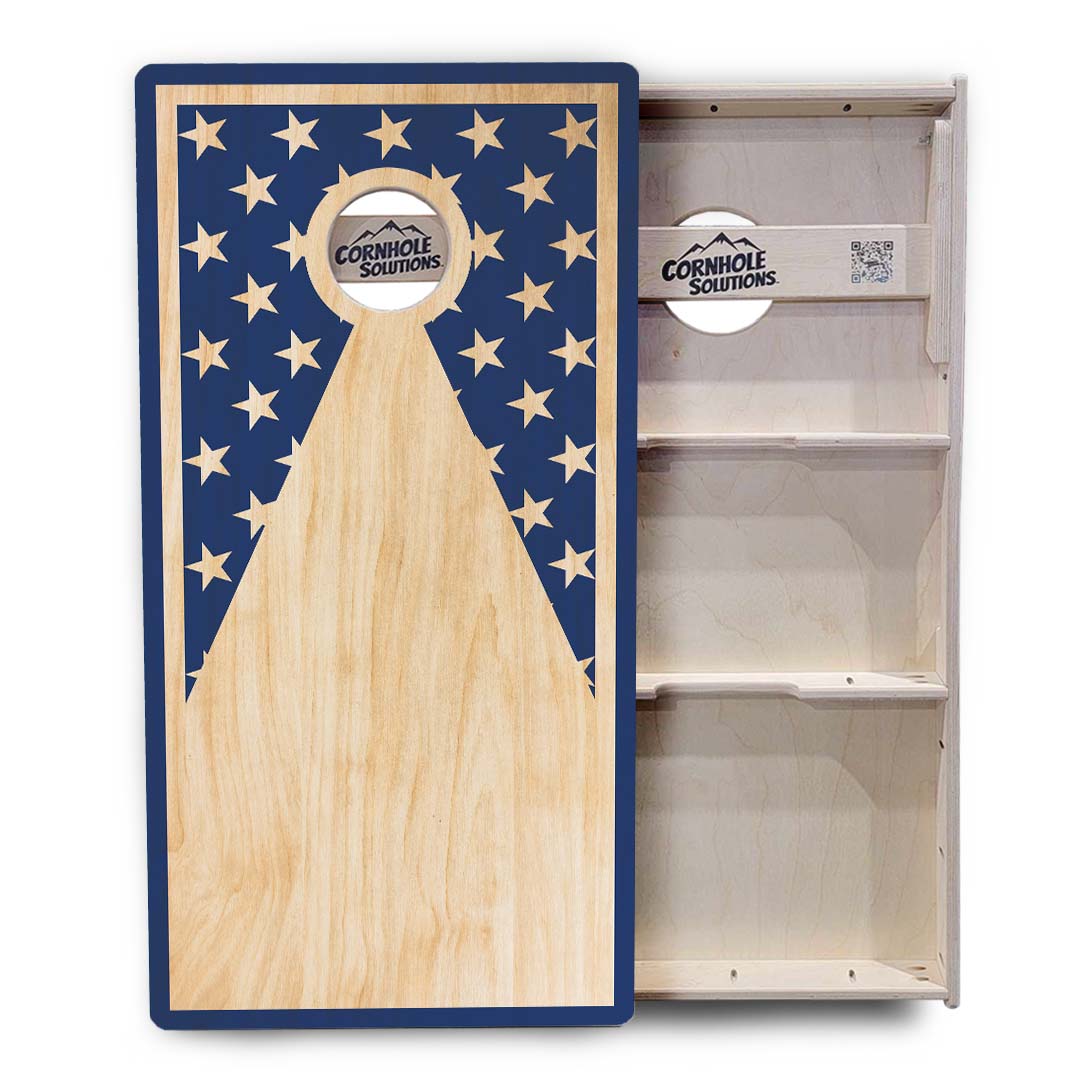 Regulation Cornhole Boards - Stars & Stripes Keyhole - 2'x4' Regulation Cornhole Set - 3/4″ Baltic Birch + UV Direct Print + UV Clear Coat