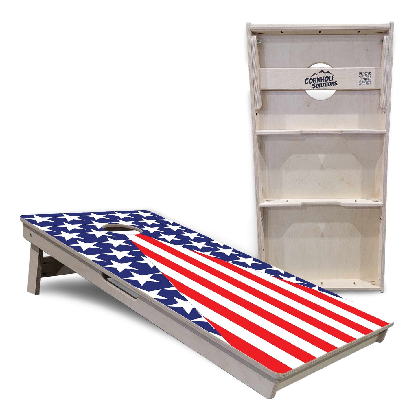 Regulation Cornhole Boards - Stars & Stripes Triangle - 2'x4' Regulation Cornhole Set - 3/4″ Baltic Birch - UV Direct Print + UV Clear Coat