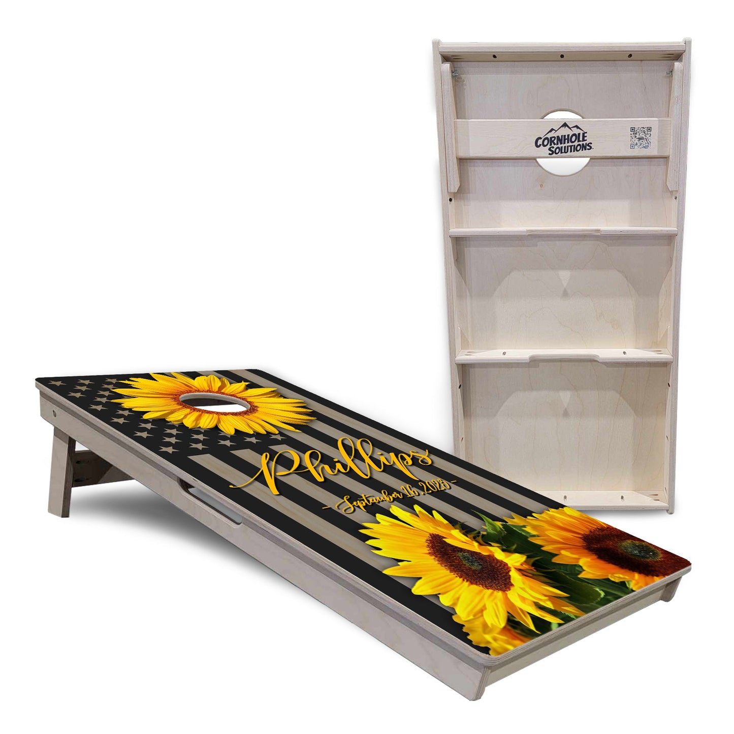 Regulation Wedding Cornhole Set - Sunflower Designs 2'x4' Regulation Cornhole Set - 3/4" Baltic Birch +UV Direct Print +UV Clear Coat