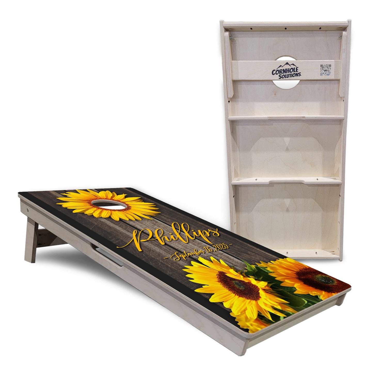 Regulation Wedding Cornhole Set - Sunflower Designs 2'x4' Regulation Cornhole Set - 3/4" Baltic Birch +UV Direct Print +UV Clear Coat