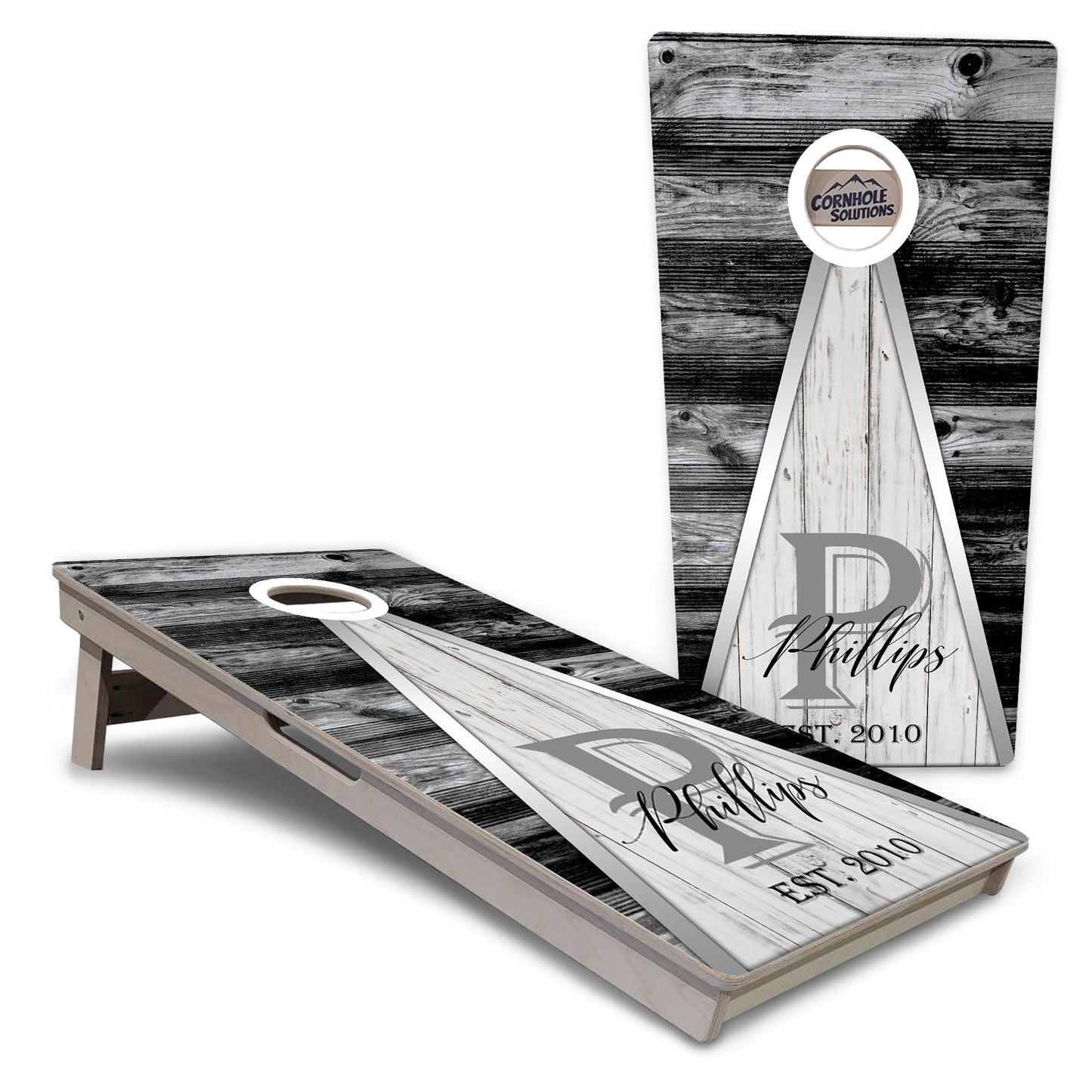 Regulation Wedding Cornhole Set - Wedding Triangle 2'x4' Regulation Cornhole Set - 3/4" Baltic Birch +UV Direct Print +UV Clear Coat