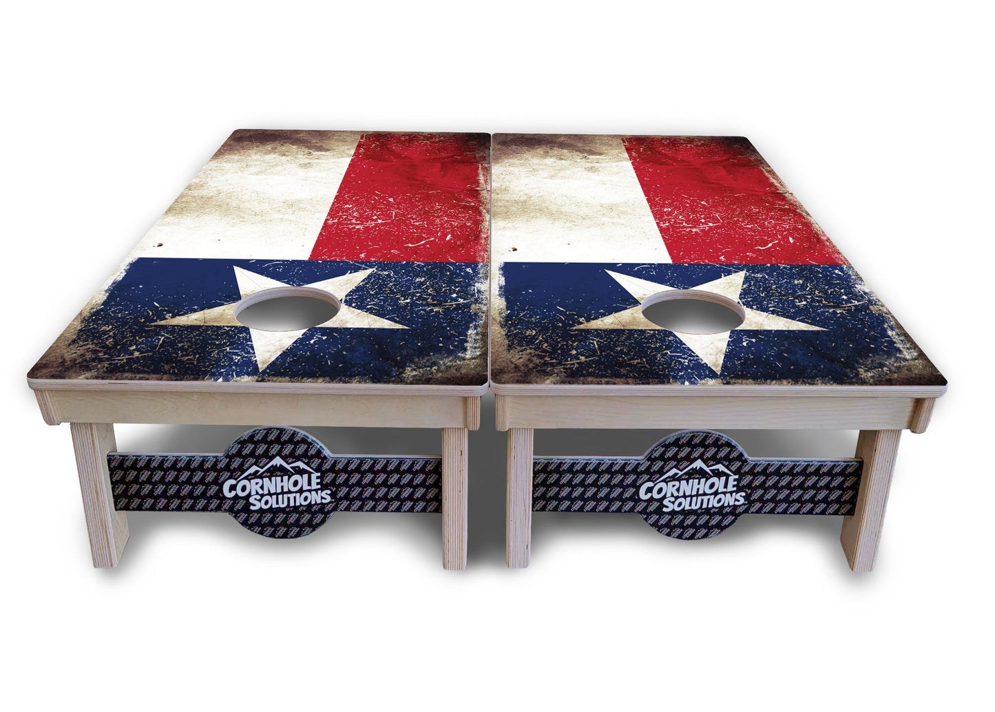 Regulations Cornhole Boards - Rustic Texas & Mexican Flag Design Options - 2'x4' Regulation Cornhole Set - 3/4″ Baltic Birch + UV Direct Print + UV Clear Coat