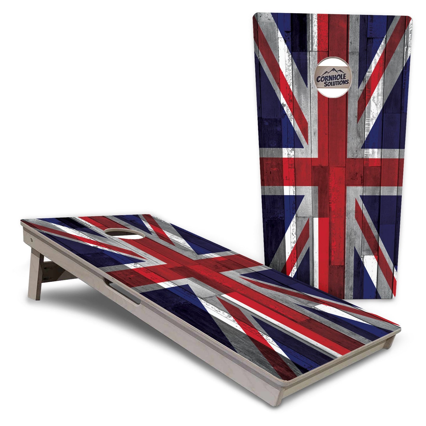 Regulation Cornhole Boards - USA / Canada / Union Jack Plank Flag Design Options - 2'x4' Regulation Cornhole Set - 3/4″ Baltic Birch + UV Direct Print + UV Clear Coat