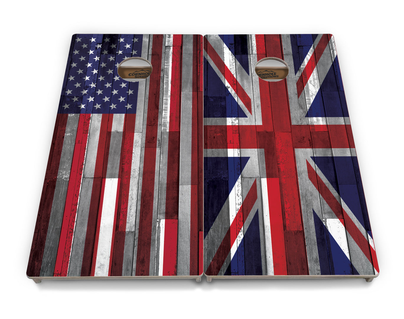 Regulation Cornhole Boards - USA / Canada / Union Jack Plank Flag Design Options - 2'x4' Regulation Cornhole Set - 3/4″ Baltic Birch + UV Direct Print + UV Clear Coat