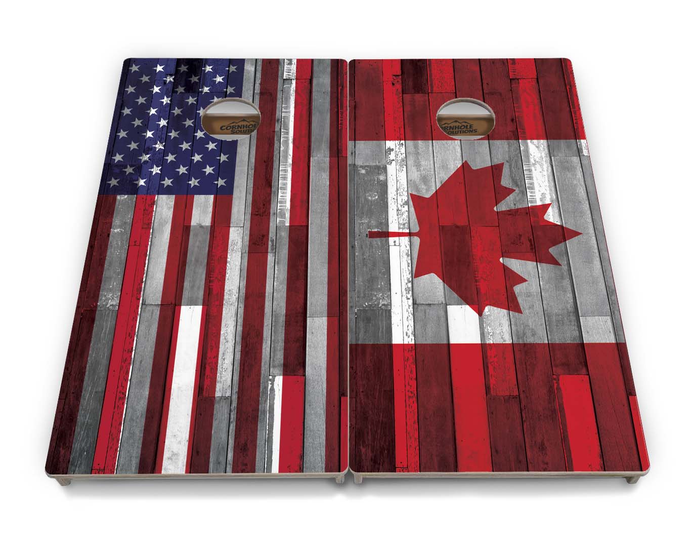 Regulation Cornhole Boards - USA / Canada / Union Jack Plank Flag Design Options - 2'x4' Regulation Cornhole Set - 3/4″ Baltic Birch + UV Direct Print + UV Clear Coat