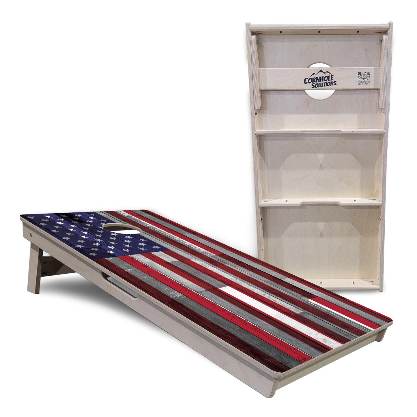 Regulation Cornhole Boards - USA / Canada / Union Jack Plank Flag Design Options - 2'x4' Regulation Cornhole Set - 3/4″ Baltic Birch + UV Direct Print + UV Clear Coat