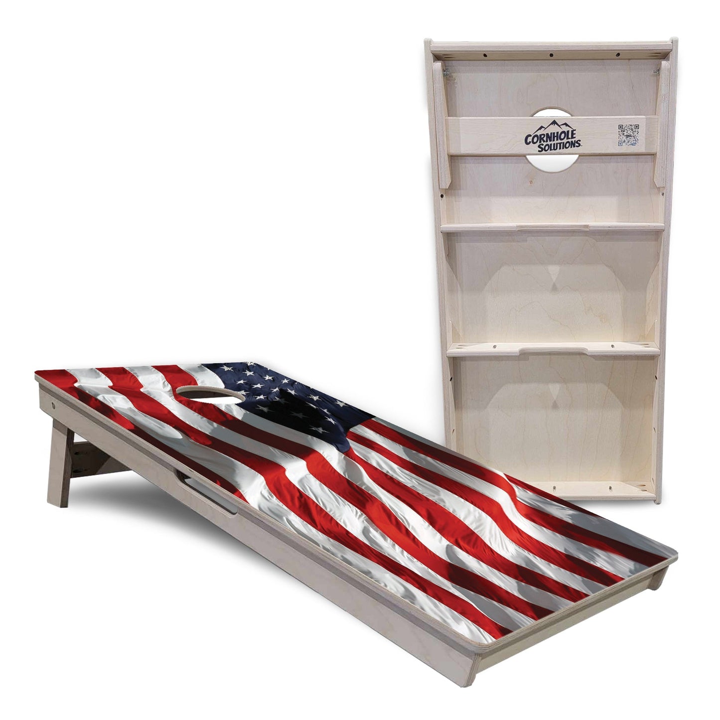 Regulation Cornhole Boards - Waving Flag - 2'x4' Regulation Cornhole Set - 3/4″ Baltic Birch + UV Direct Print + UV Clear Coat