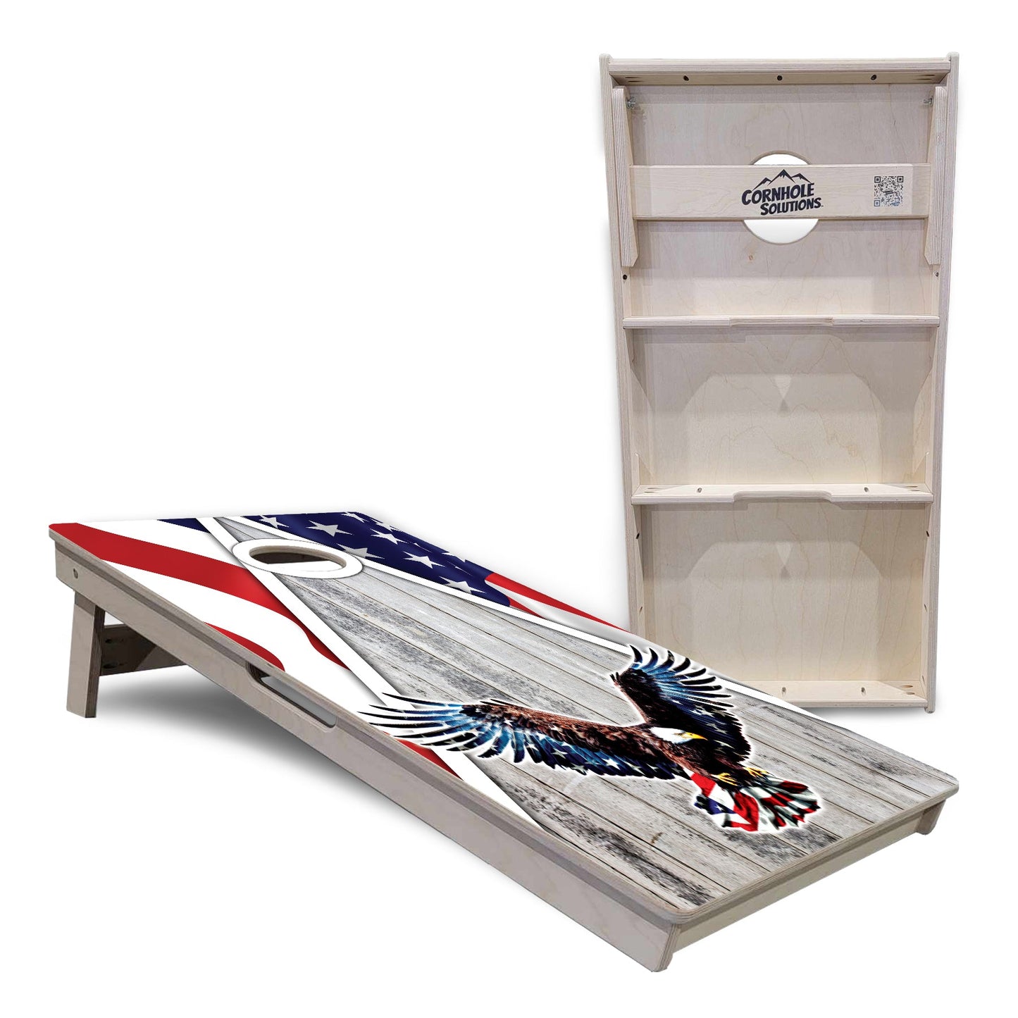 Regulation Conrhole Boards - Eagle Flag Design Options - 2'x4' Regulation Cornhole Set - 3/4″ Baltic Birch + UV Direct Print + UV Clear Coat