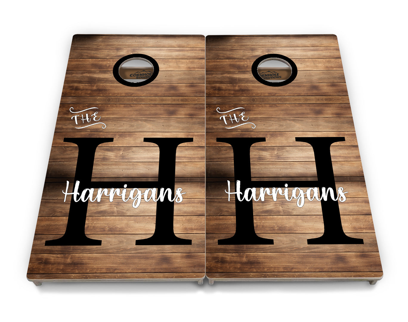 Regulation Wedding Cornhole Set - Wood Slat 2'x4' Regulation Cornhole Set - 3/4" Baltic Birch +UV Direct Print +UV Clear Coat