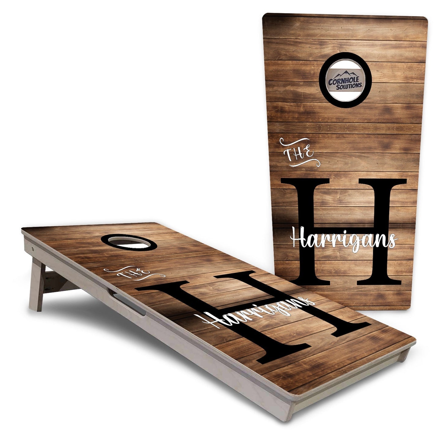 Regulation Wedding Cornhole Set - Wood Slat 2'x4' Regulation Cornhole Set - 3/4" Baltic Birch +UV Direct Print +UV Clear Coat