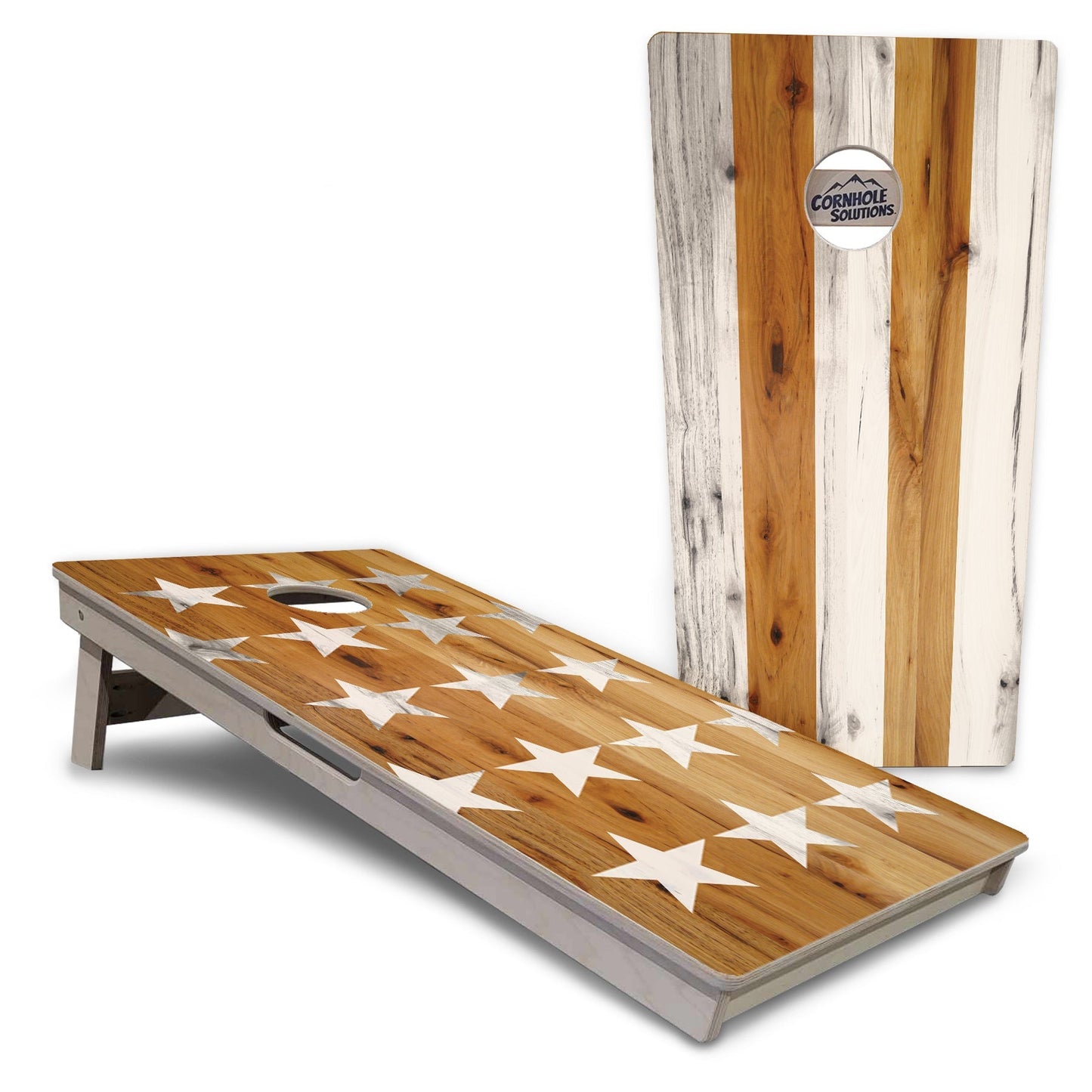 Regulation Cornhole Boards - Large Stars & Stripes Design Options - 2'x4' Regulation Cornhole Set - 3/4″ Baltic Birch + UV Direct Print + UV Clear Coat